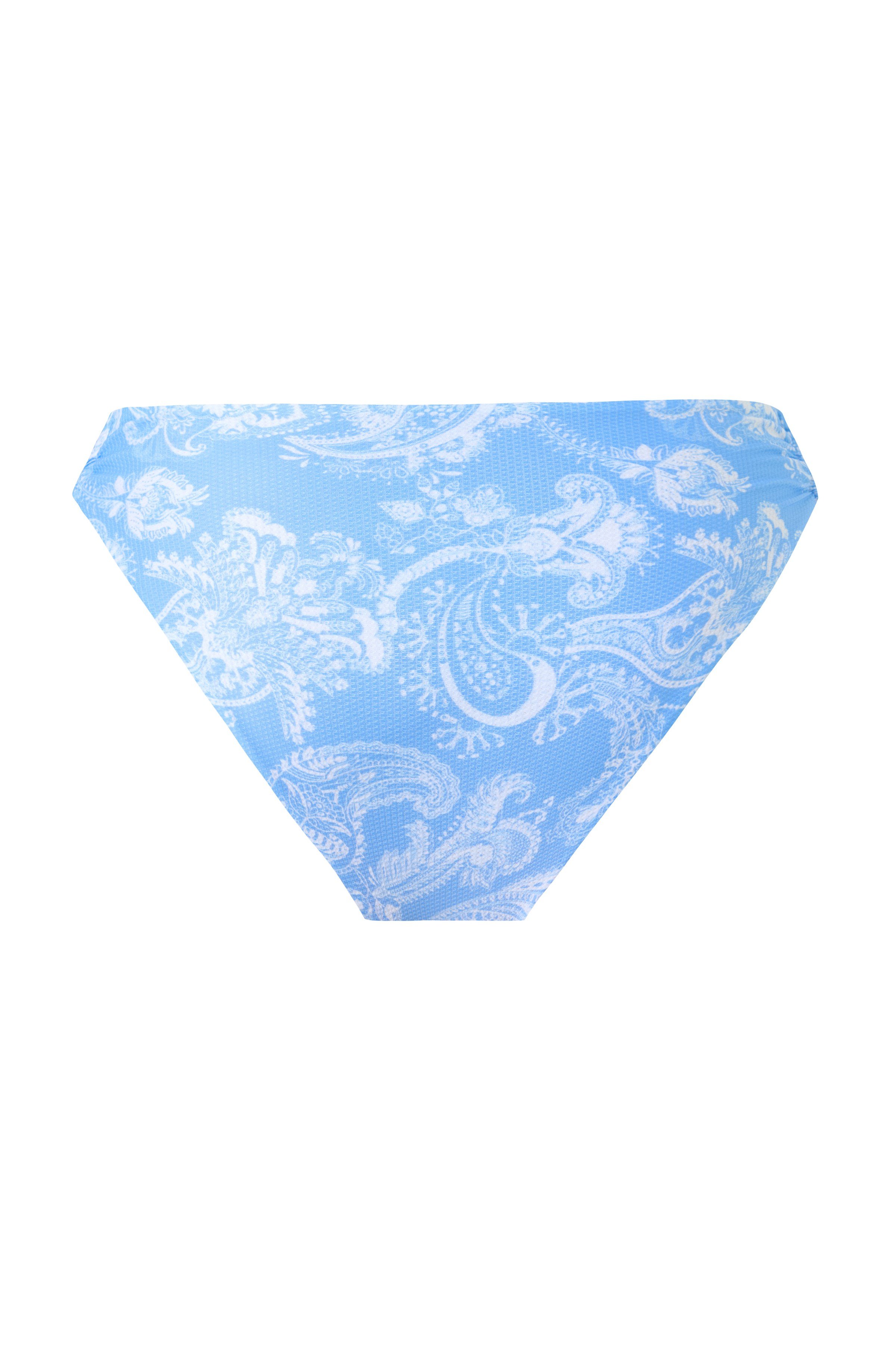 Paisley Desenli Normal Bel Mavi Beyaz Kadın Bikini Altı – Celestia