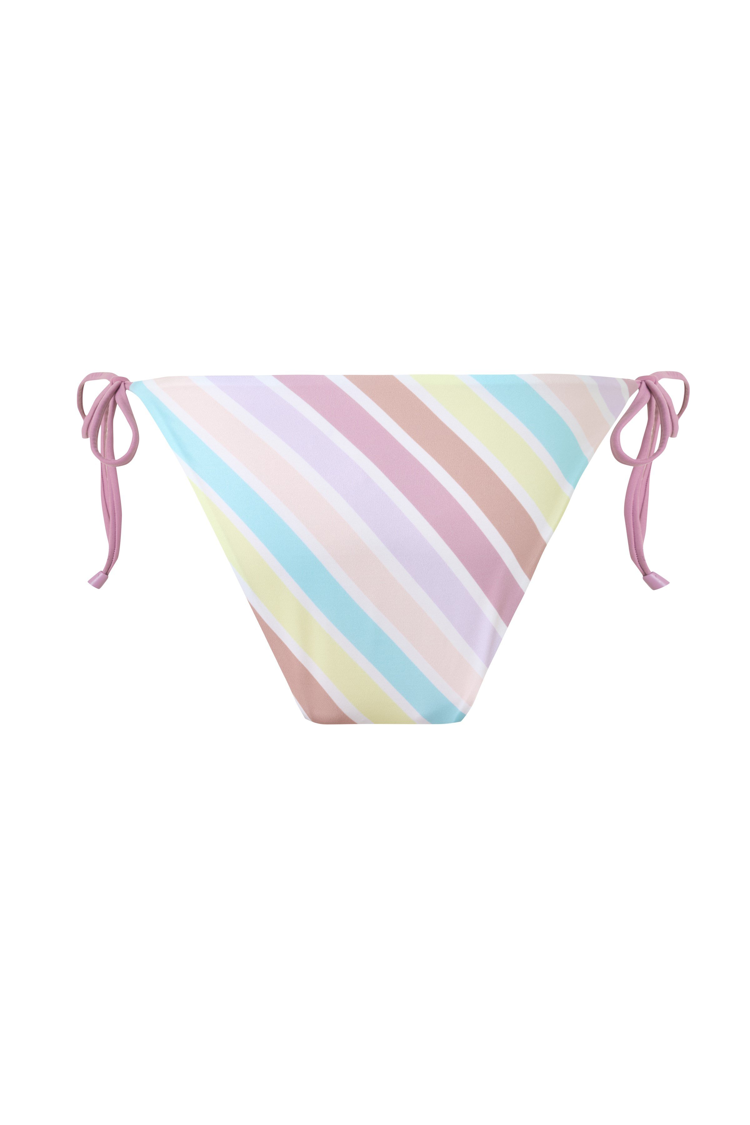 Pastel Çizgili Ayarlanabilir Yan Bağcıklı Kadın Bikini Altı - Aurora