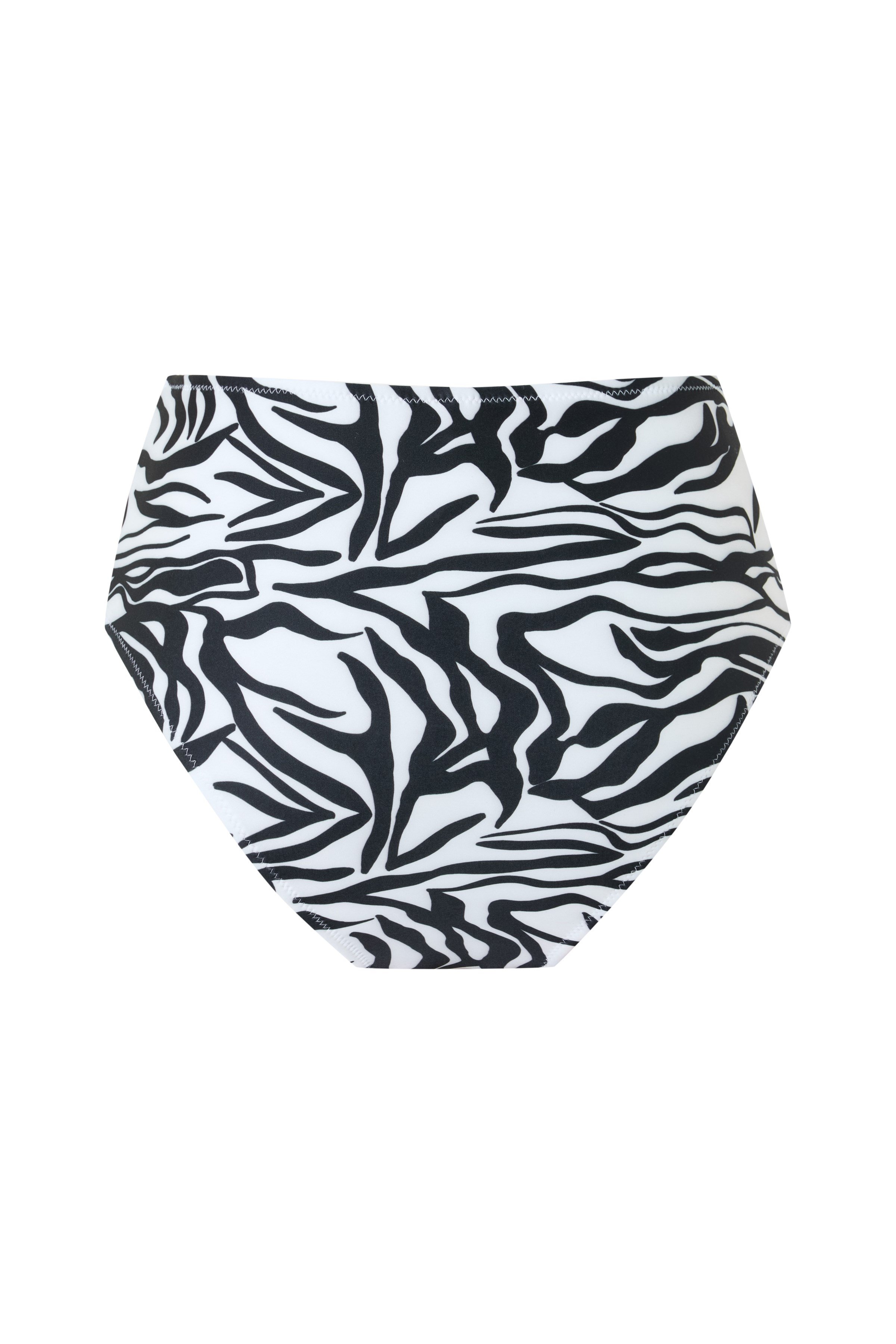 Zebra Desenli Balenli Yüksek Bel Siyah Beyaz Kadın Bikini Takımı – Savanna