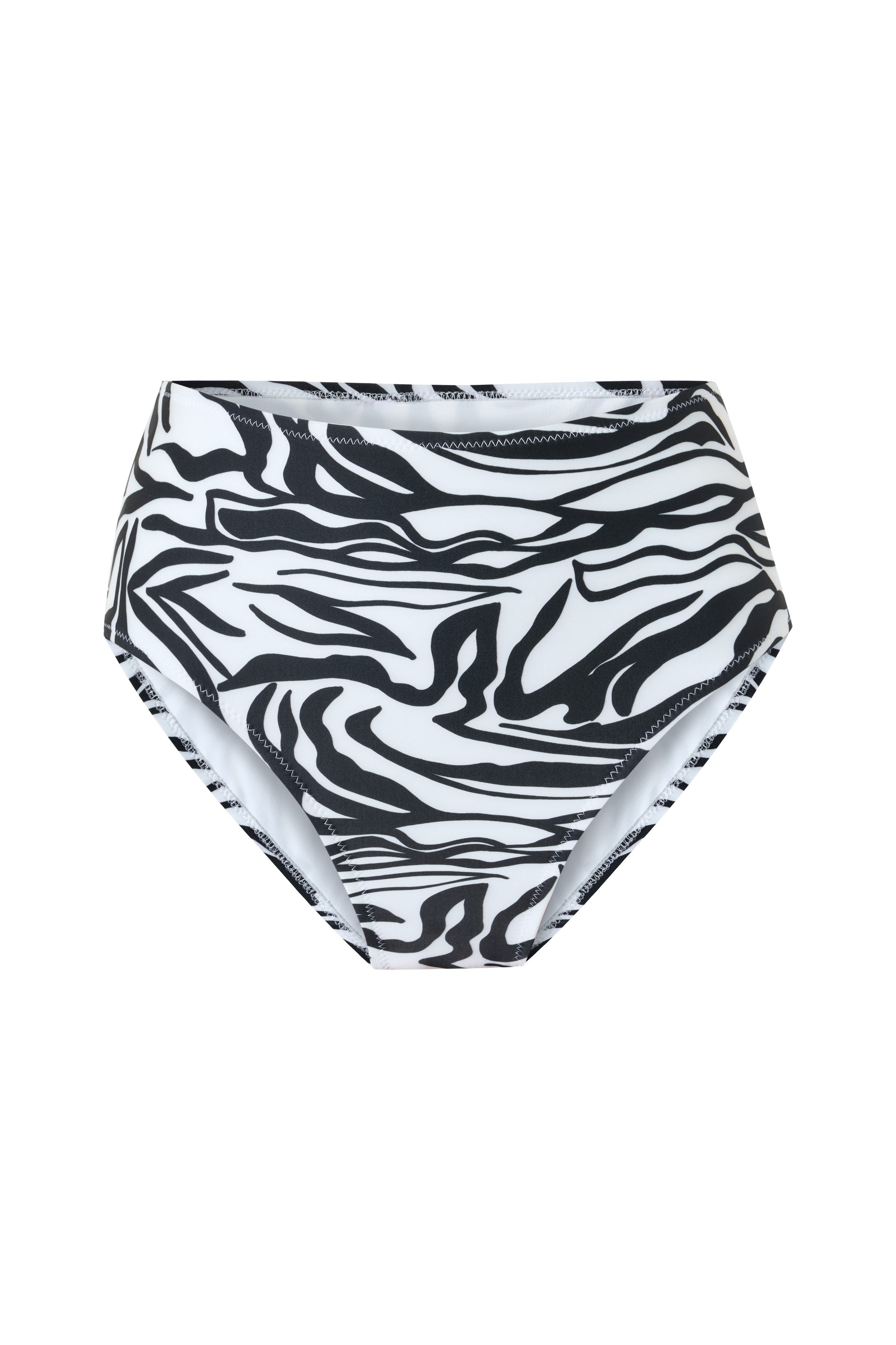 Zebra Desenli Balenli Yüksek Bel Siyah Beyaz Kadın Bikini Takımı – Savanna