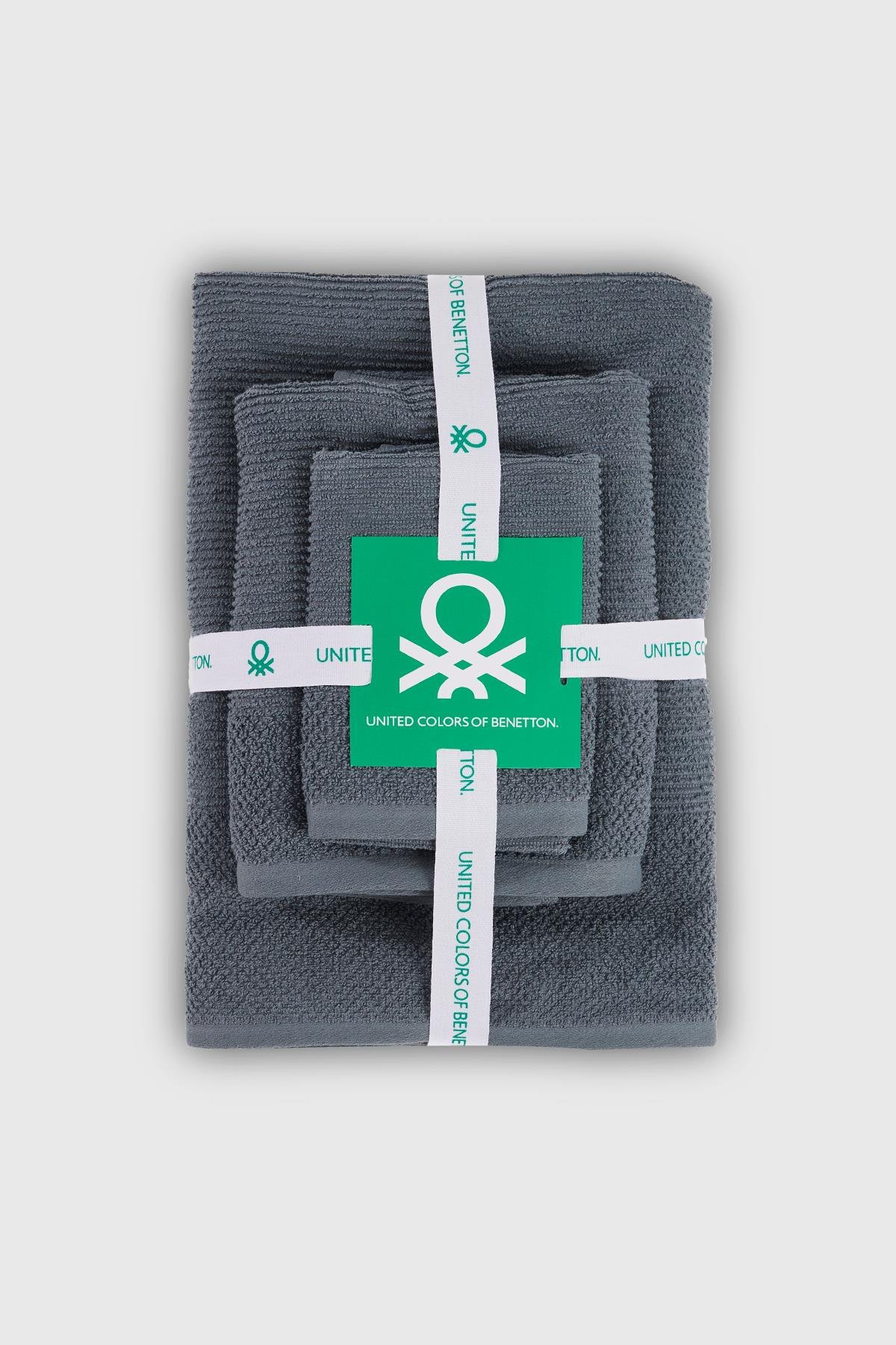 BE-0829ST-DGY Benetton Havlu Set (Bath&Hand&Guest)