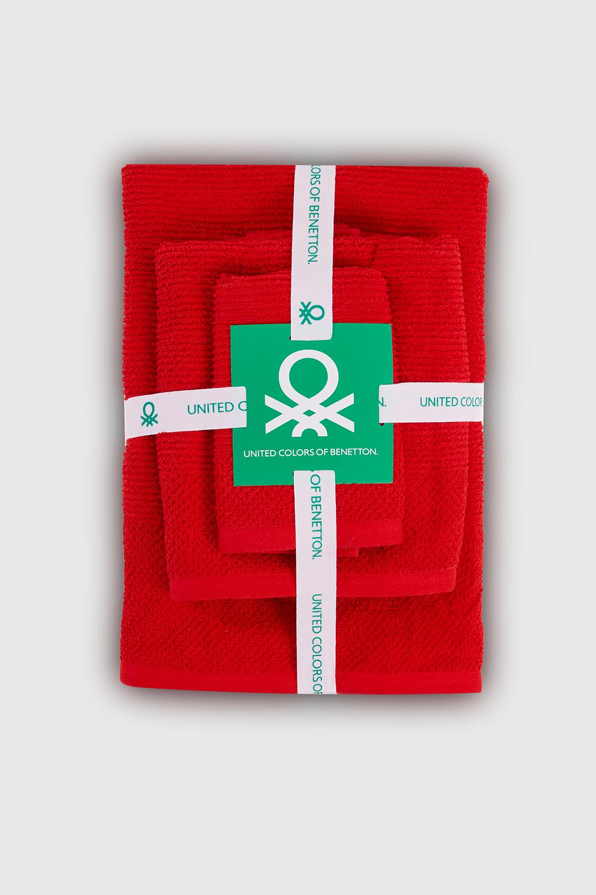 BE-0829ST-RD Benetton Havlu Set (Bath&Hand&Guest)