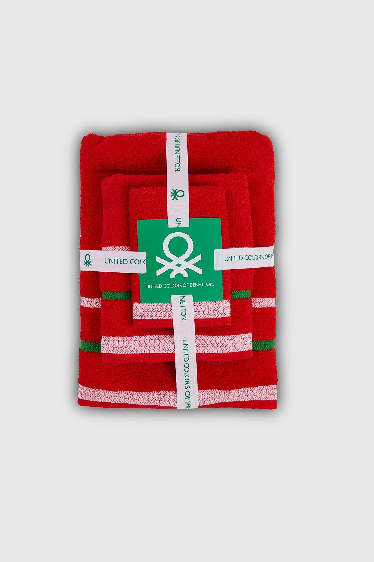 BE-0832ST-RD Benetton Havlu Set (Bath&Hand&Guest)