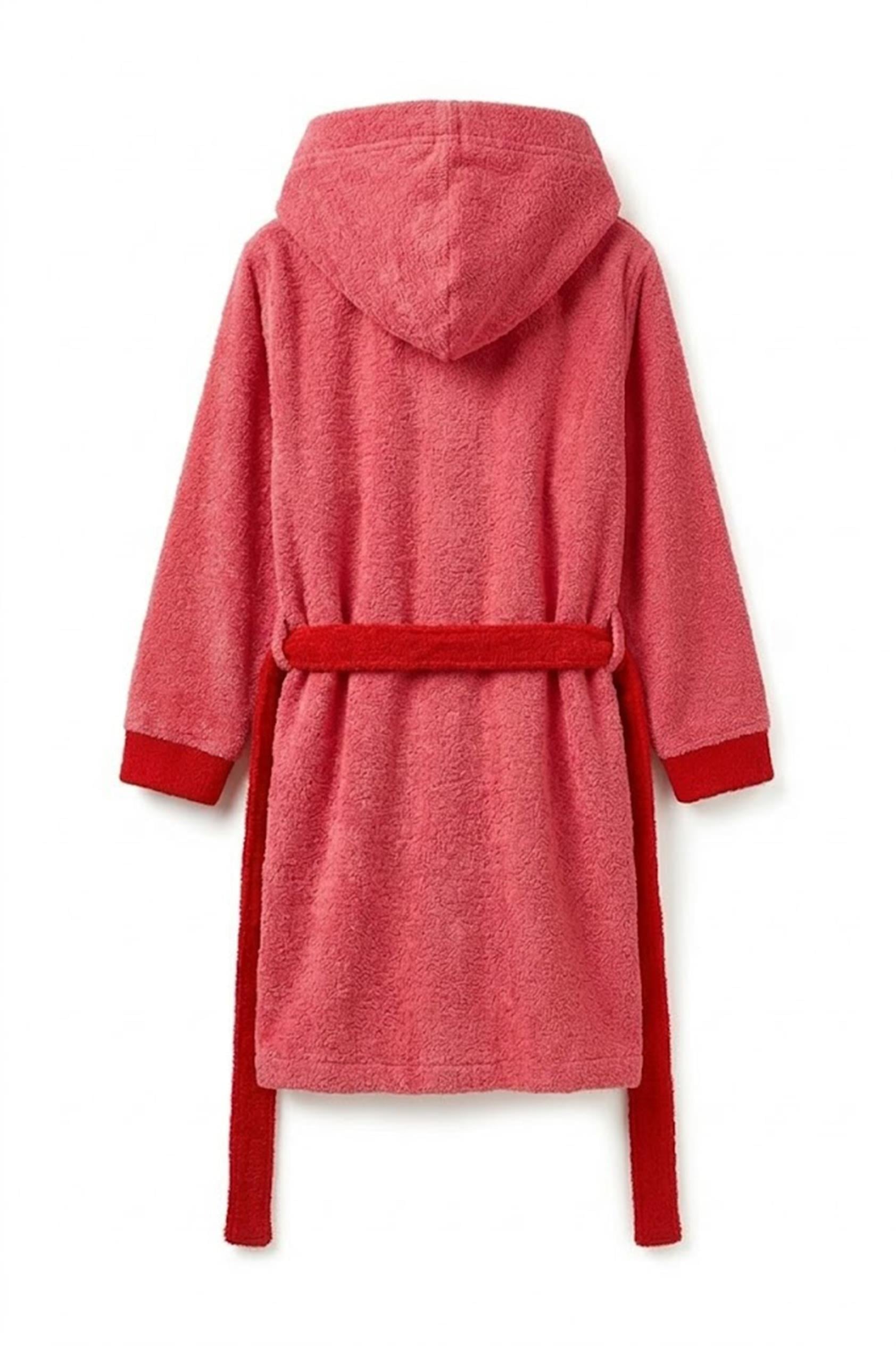 Be-2813-Pnk  %100 Pamuk Pembe 65X65 Cm Çocuk Bornozu