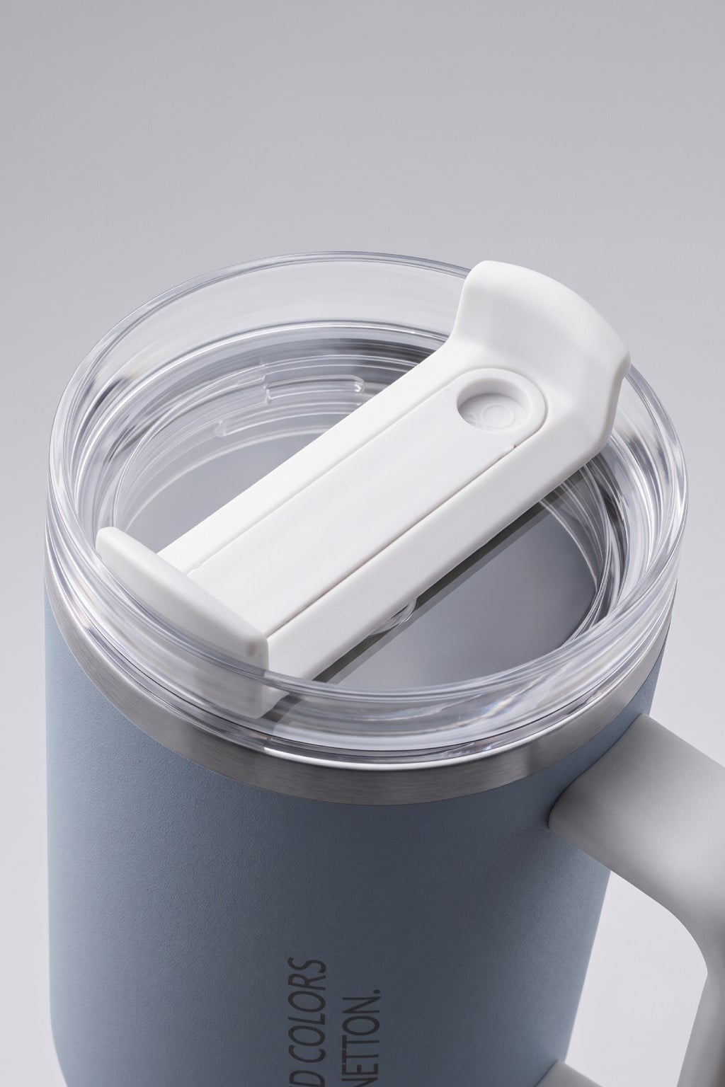 BE-KCT100-MB Çelik Termos 900 Ml. Açık Mavi Zemin Beyaz Kulp