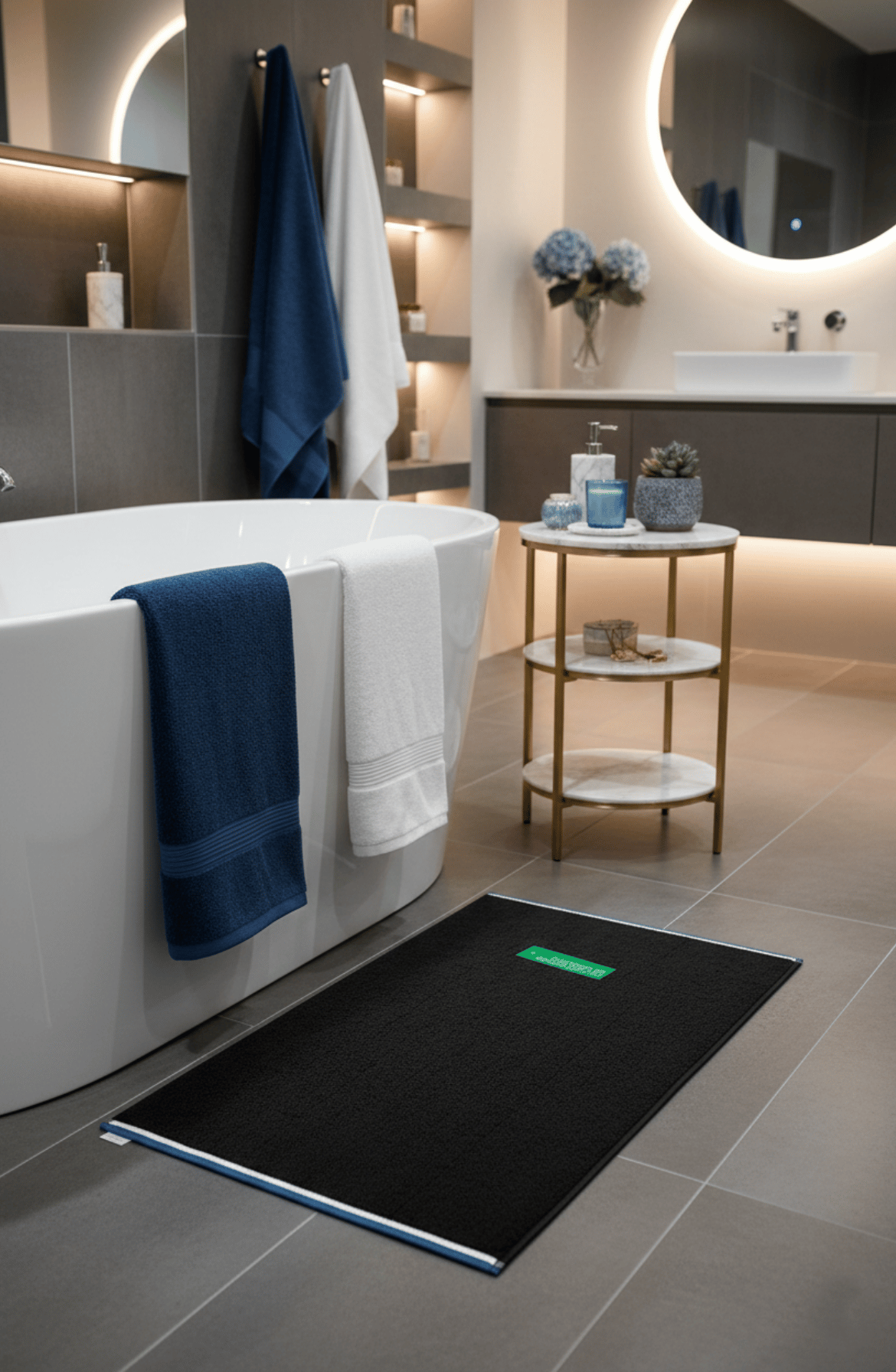 Benetton %100 Pamuk Siyah 50x80 cm Banyo Paspas Havlu