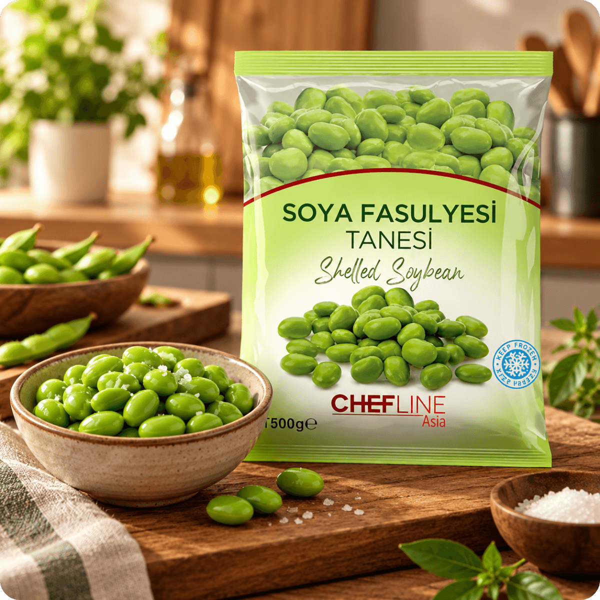 Chefline Asia Soya Fasulyesi Tanesi 500 g – Dondurulmuş Edamame