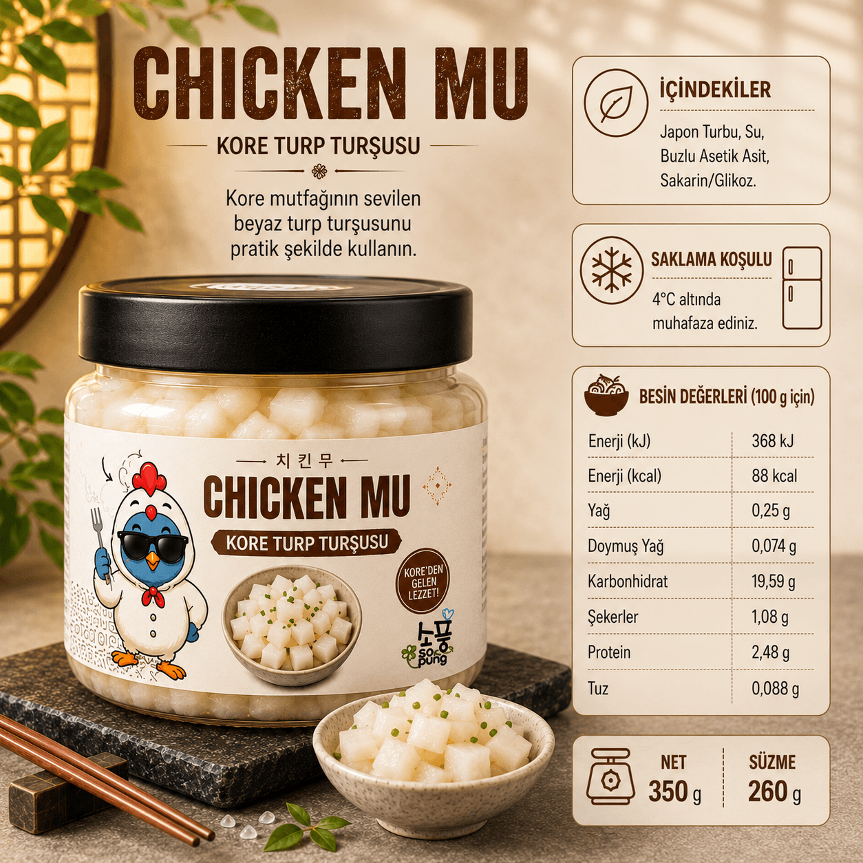 Chicken Mu -  Beyaz Turp Turşusu