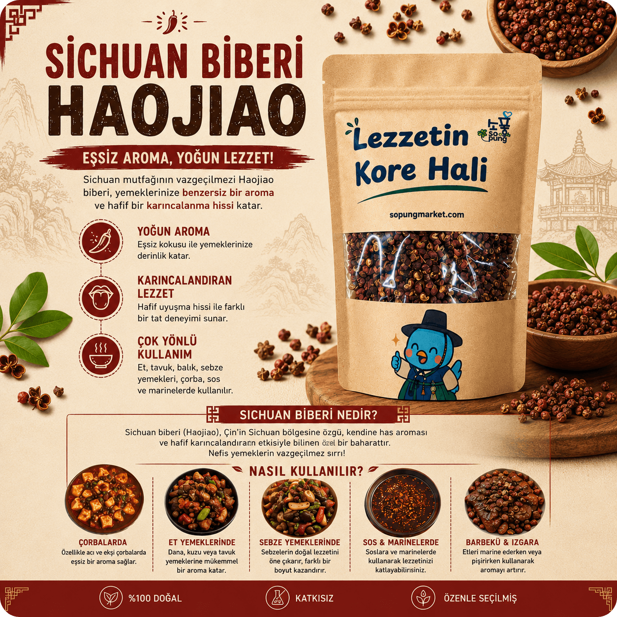 Kırmızı Sichuan Tane Biberi - 100 Gr