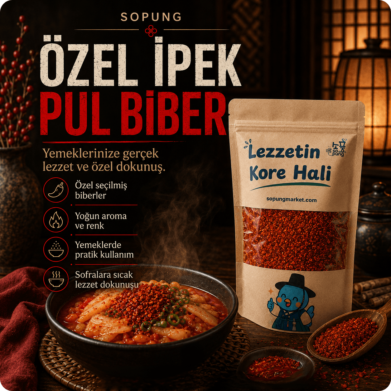 Özel İpek Pul Biber - 490 Gr