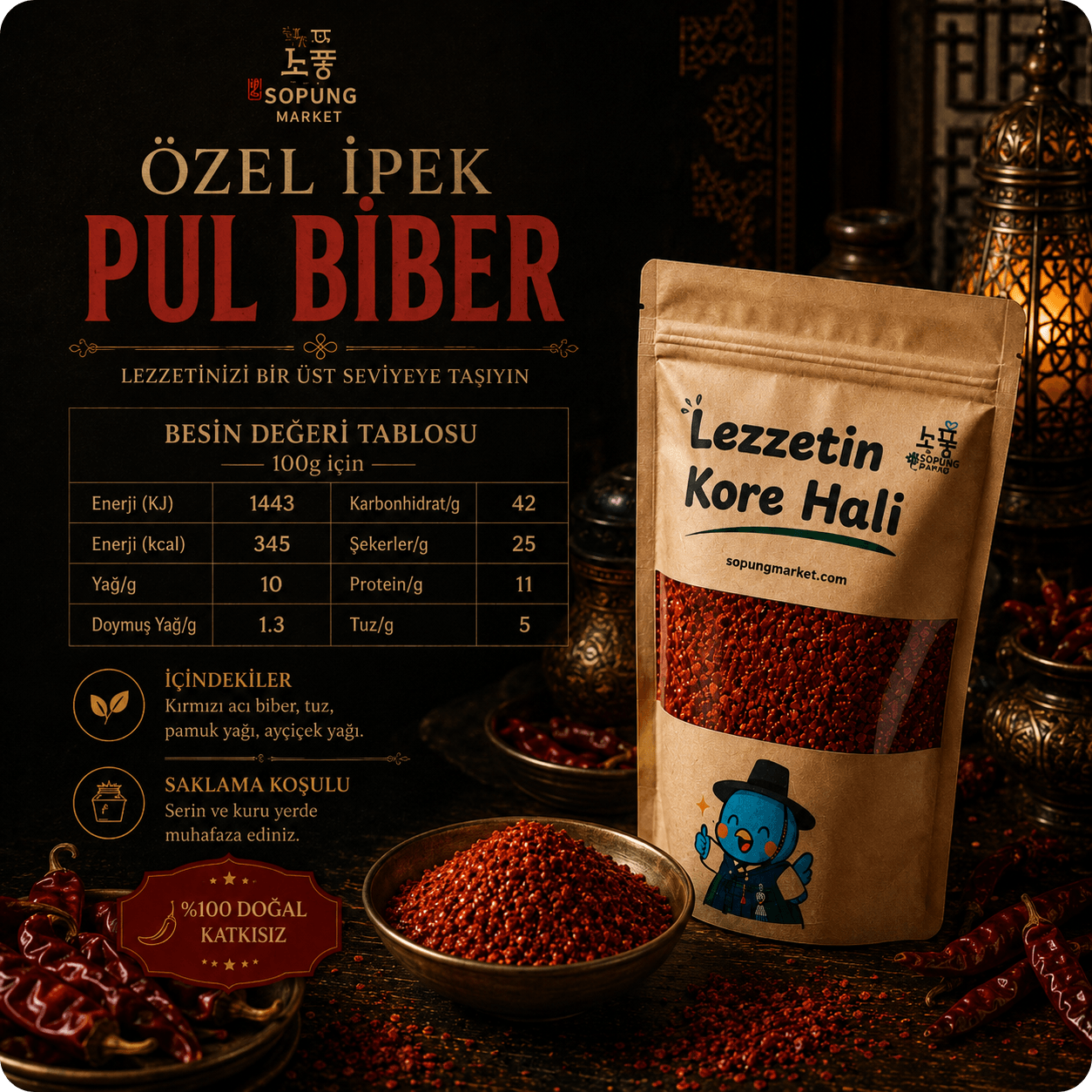 Özel İpek Pul Biber - 490 Gr