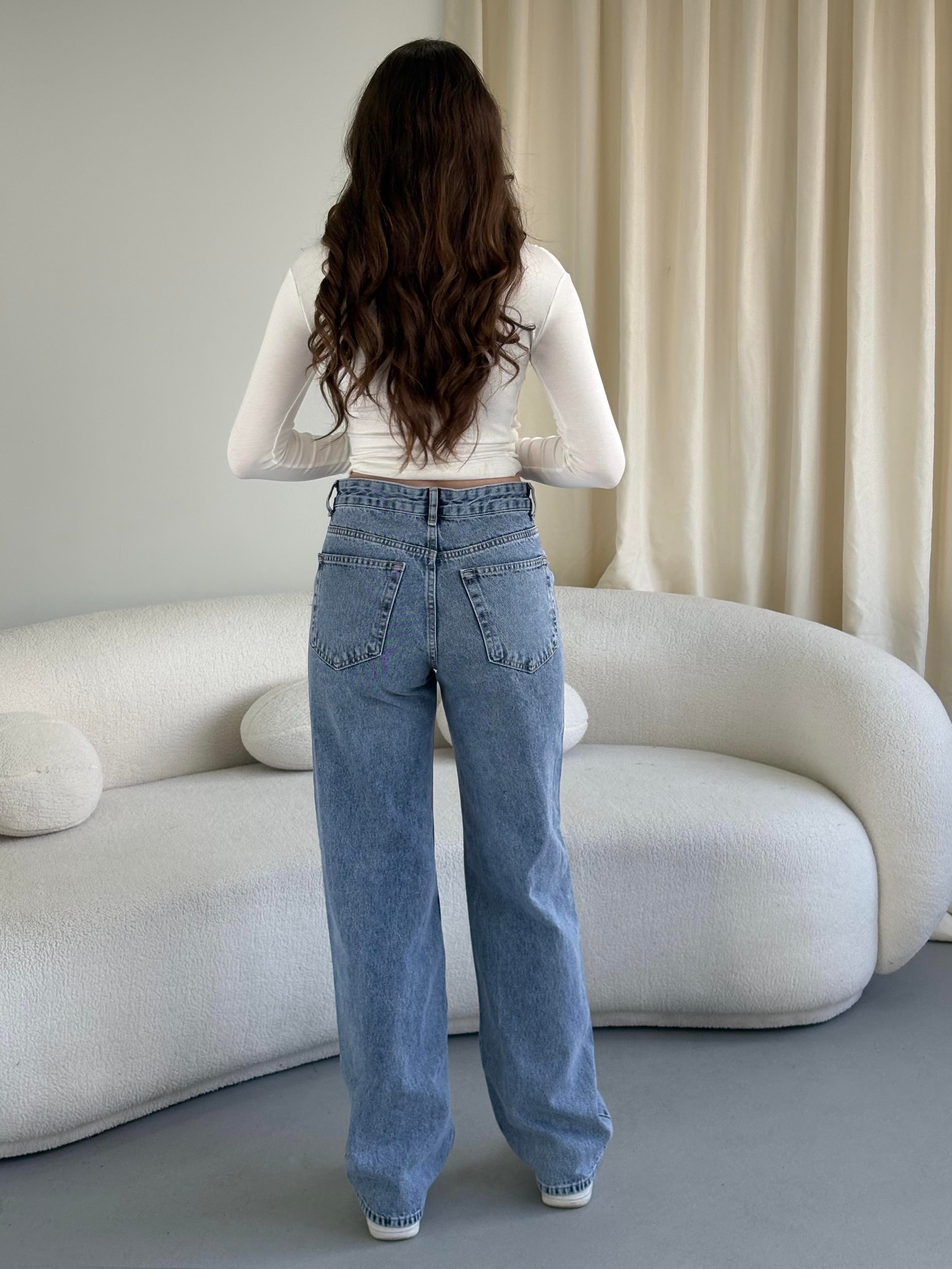 Açık Kot Wid Leg Jean