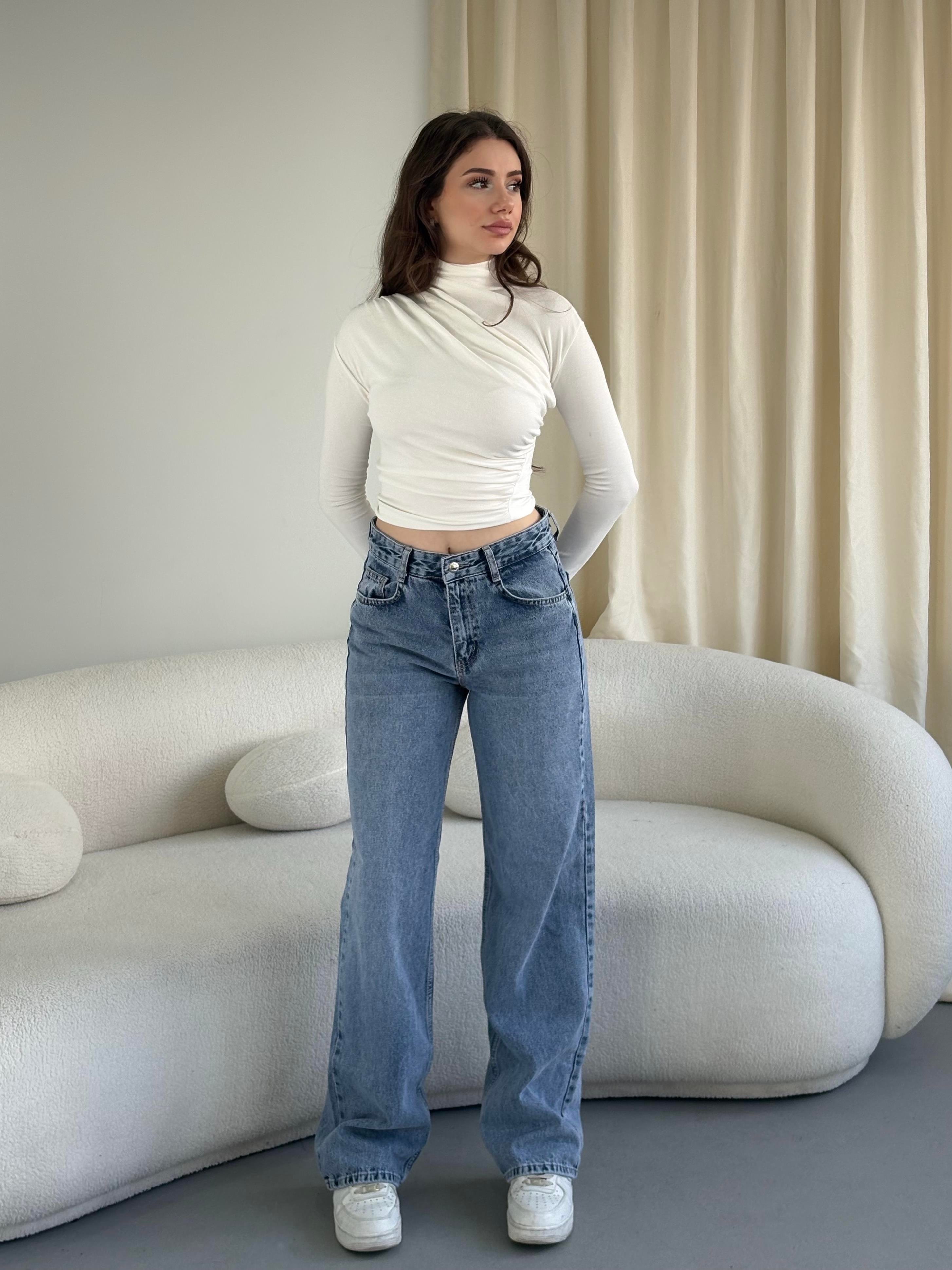Açık Kot Wid Leg Jean
