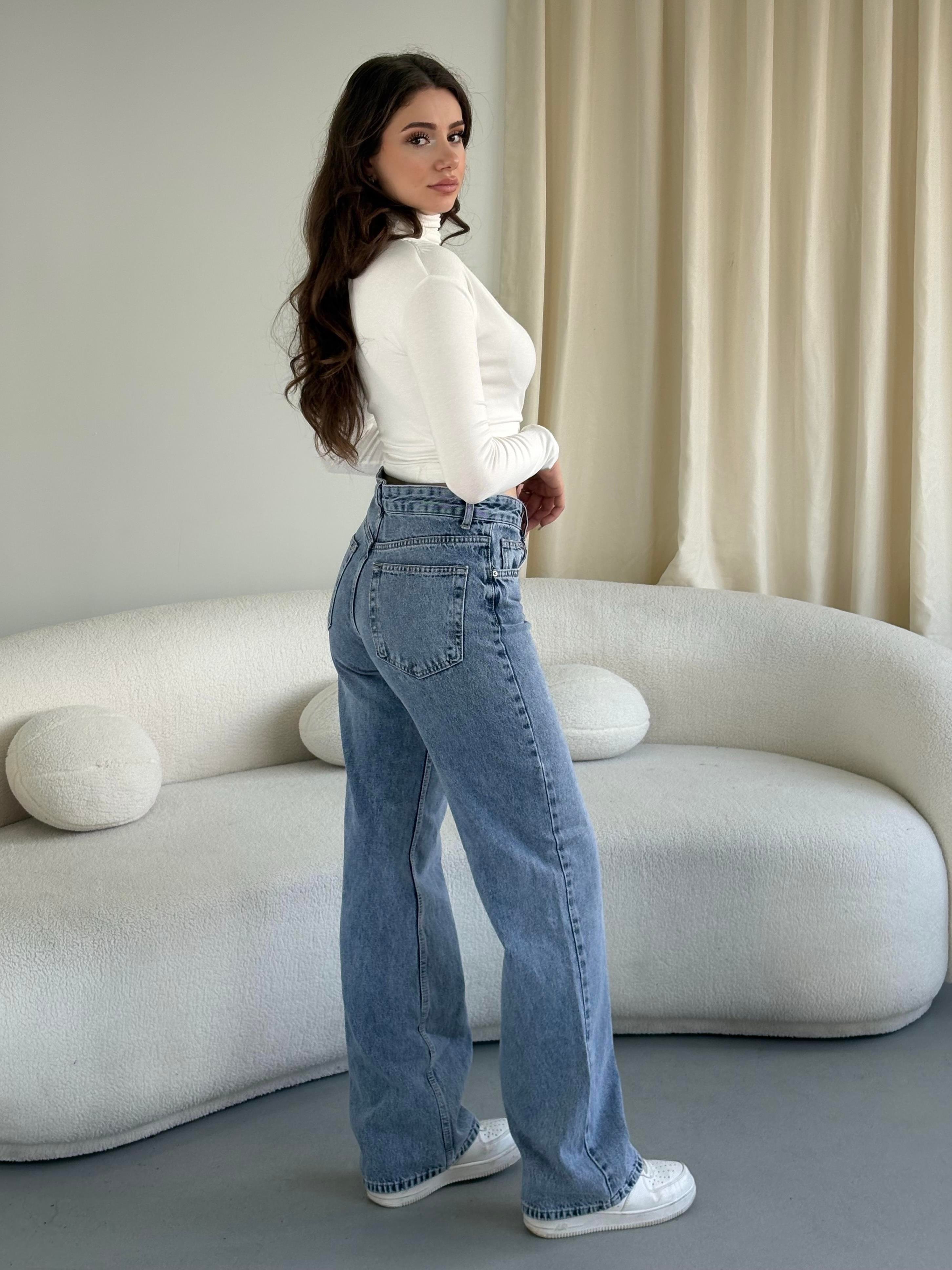 Açık Kot Wid Leg Jean
