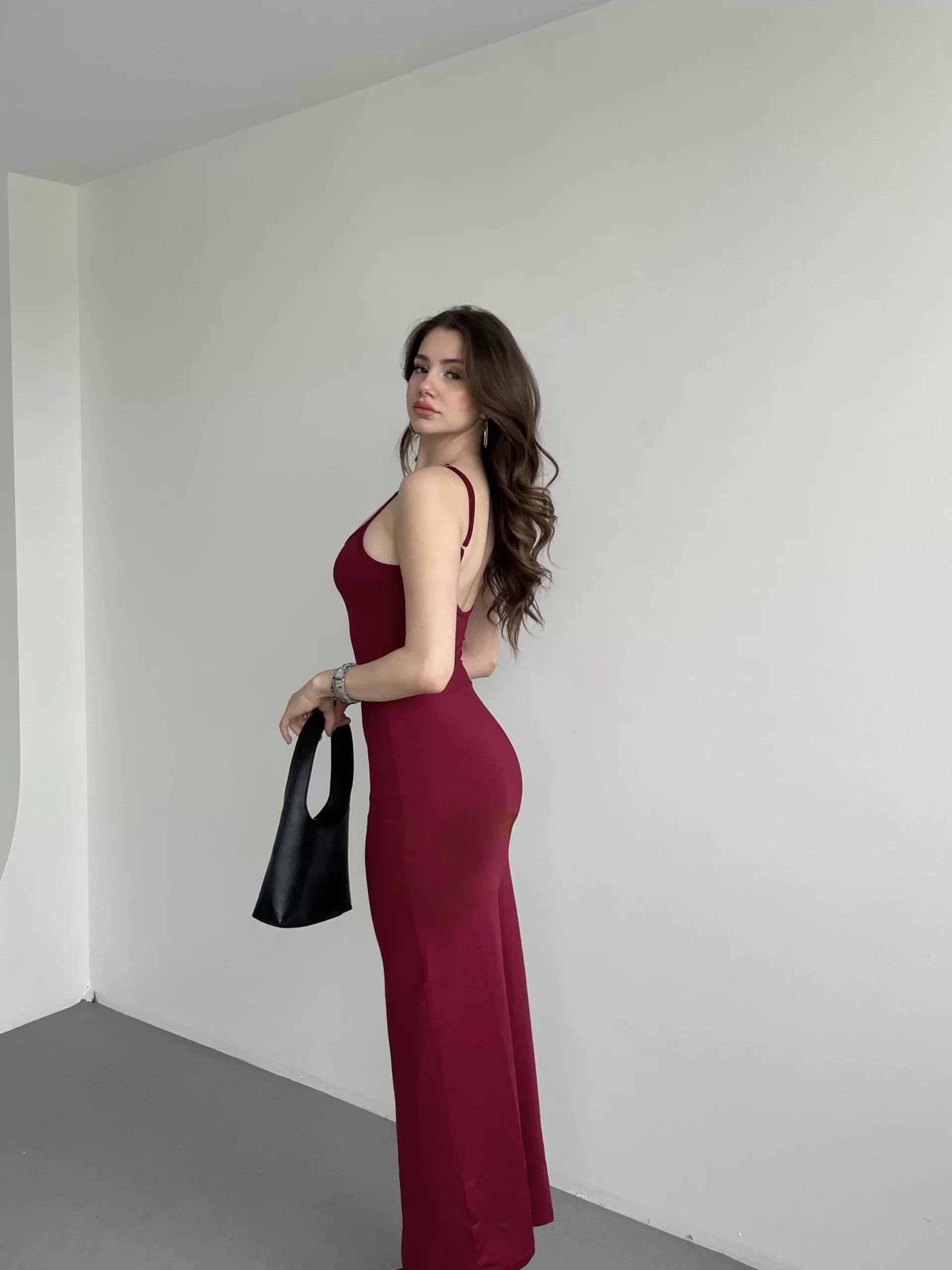 Basic Askılı Poliamid Elbise