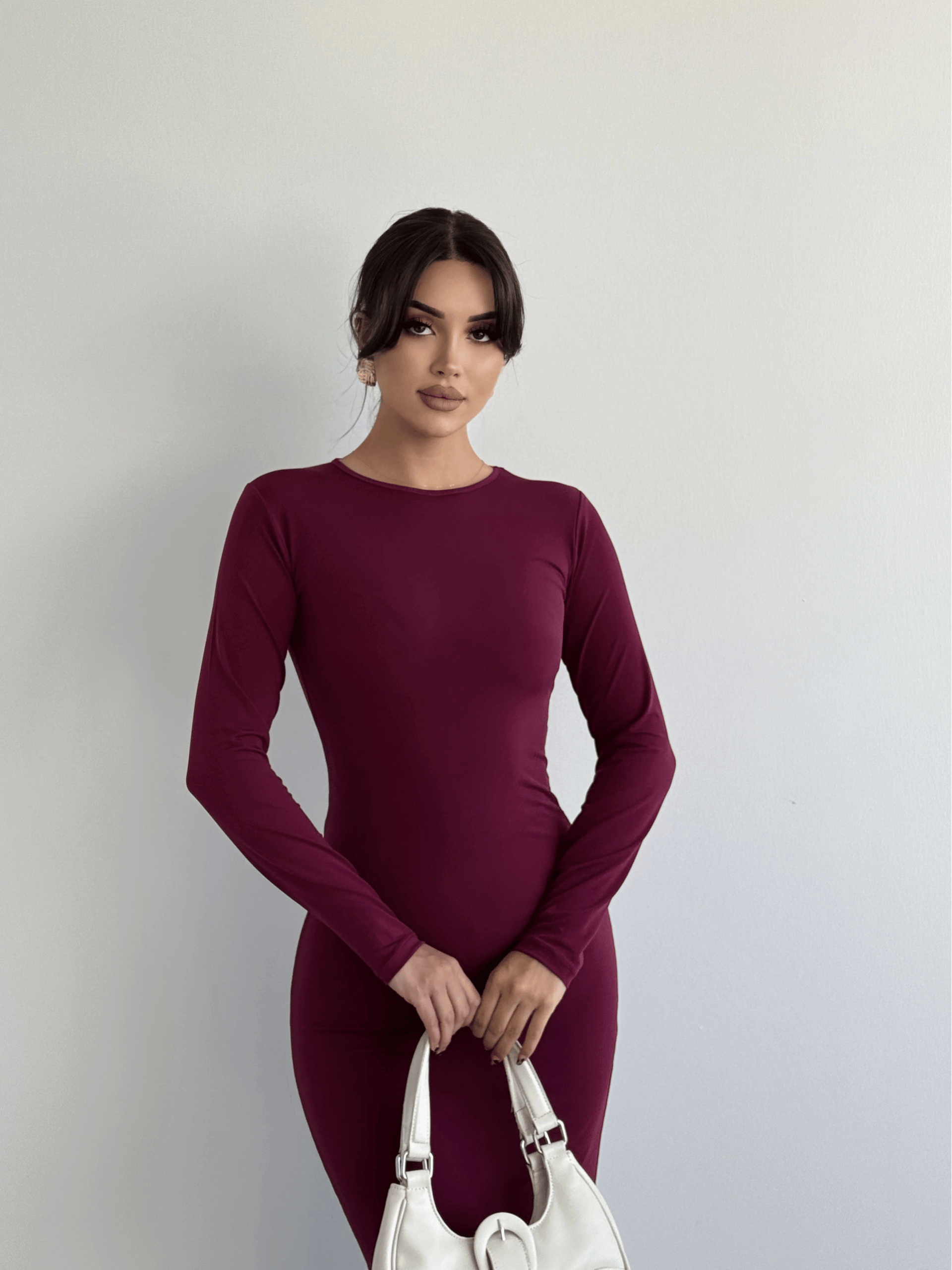 Basic Sandy Uzun Elbise