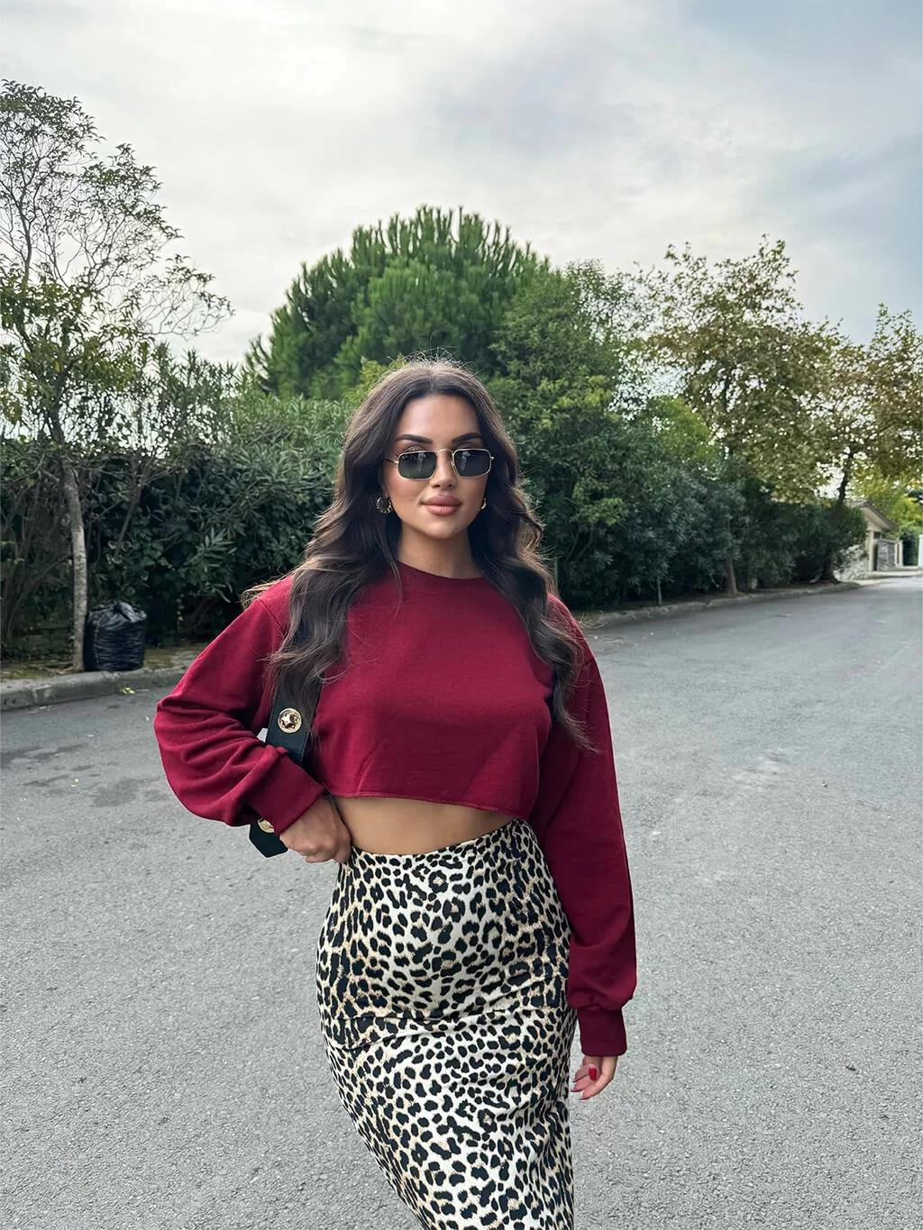 Basic Üç İplik Şardonsuz Crop