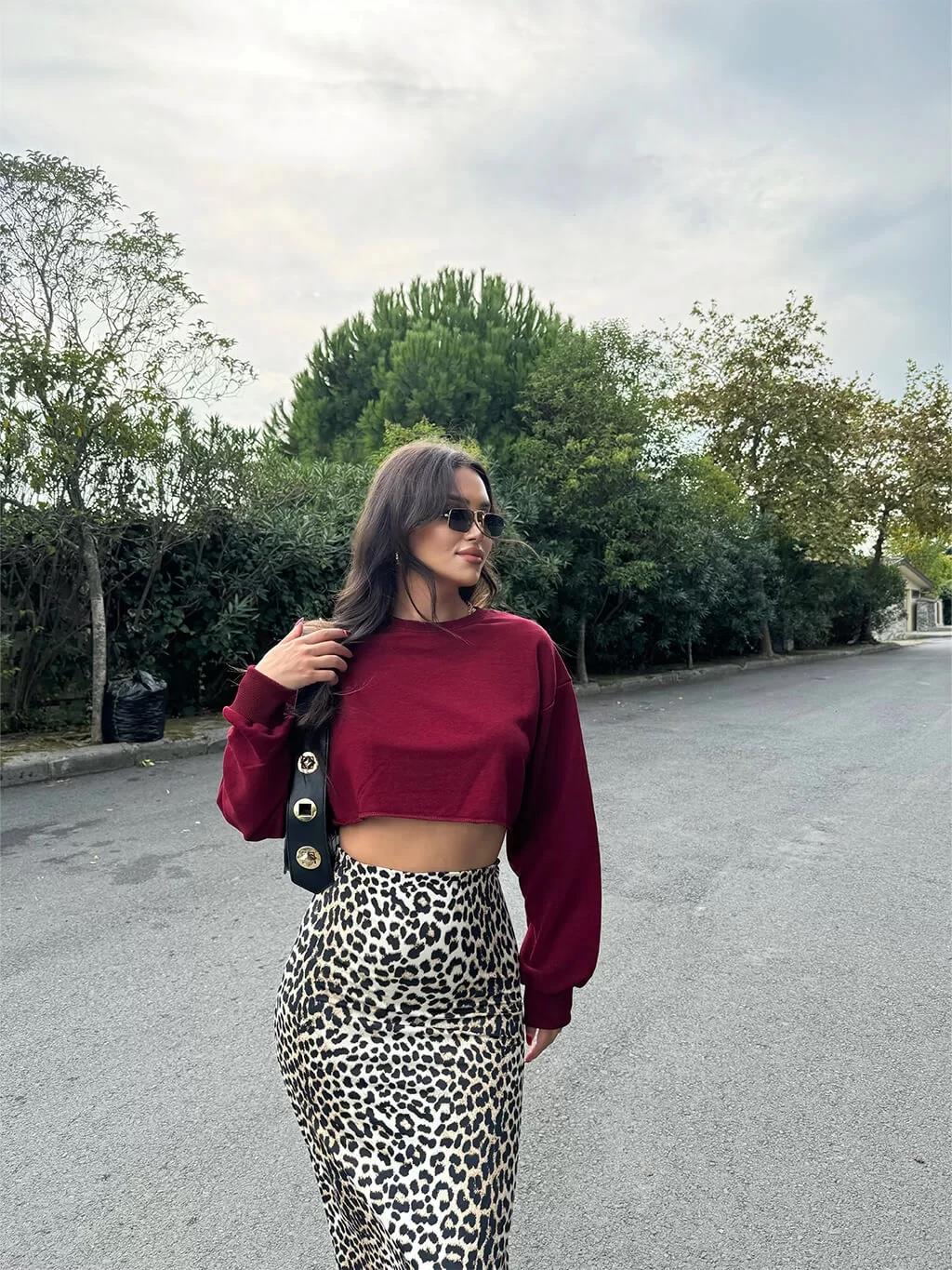 Basic Üç İplik Şardonsuz Crop