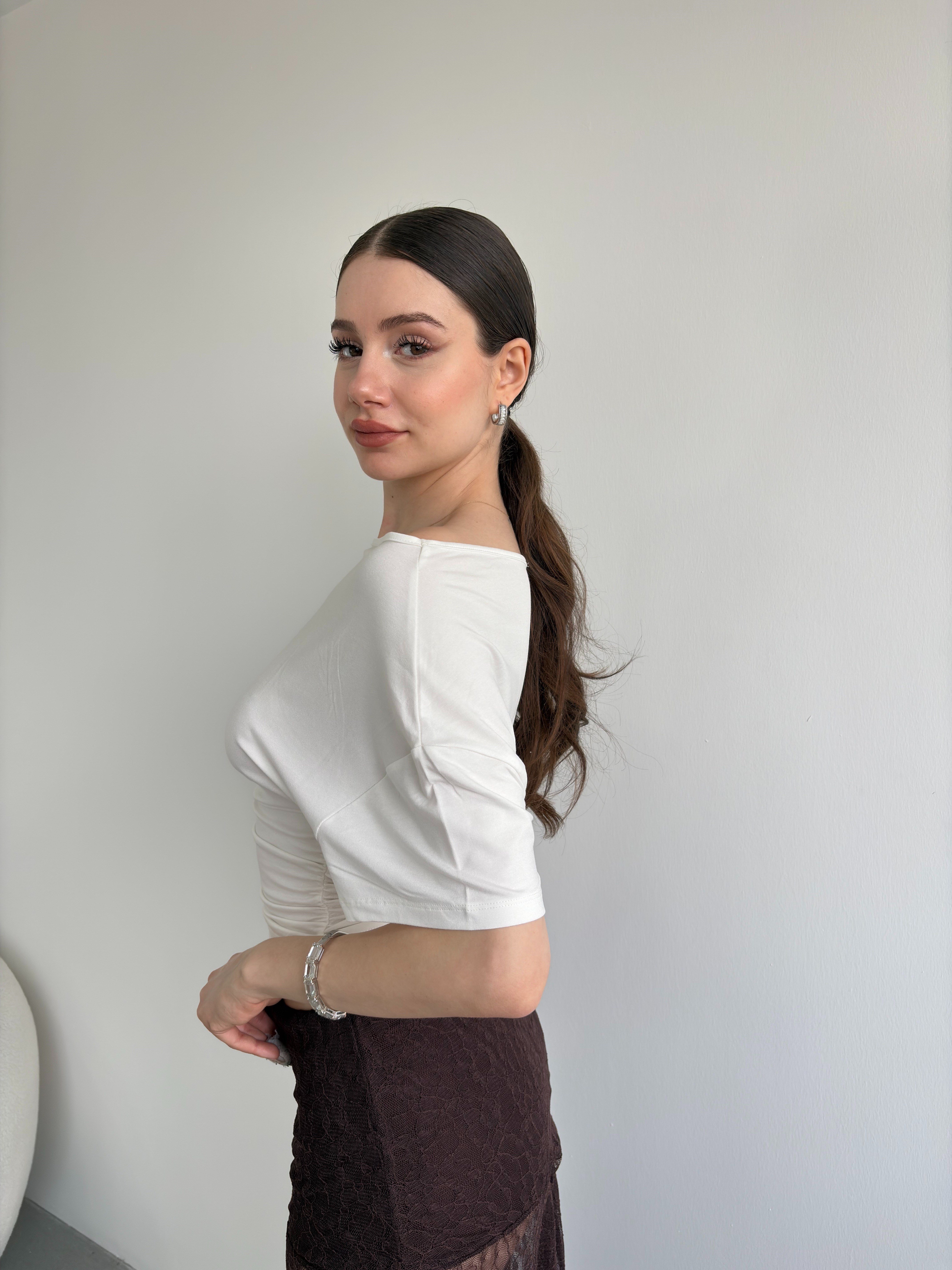 Bel Büzgülü Basic Tshirt