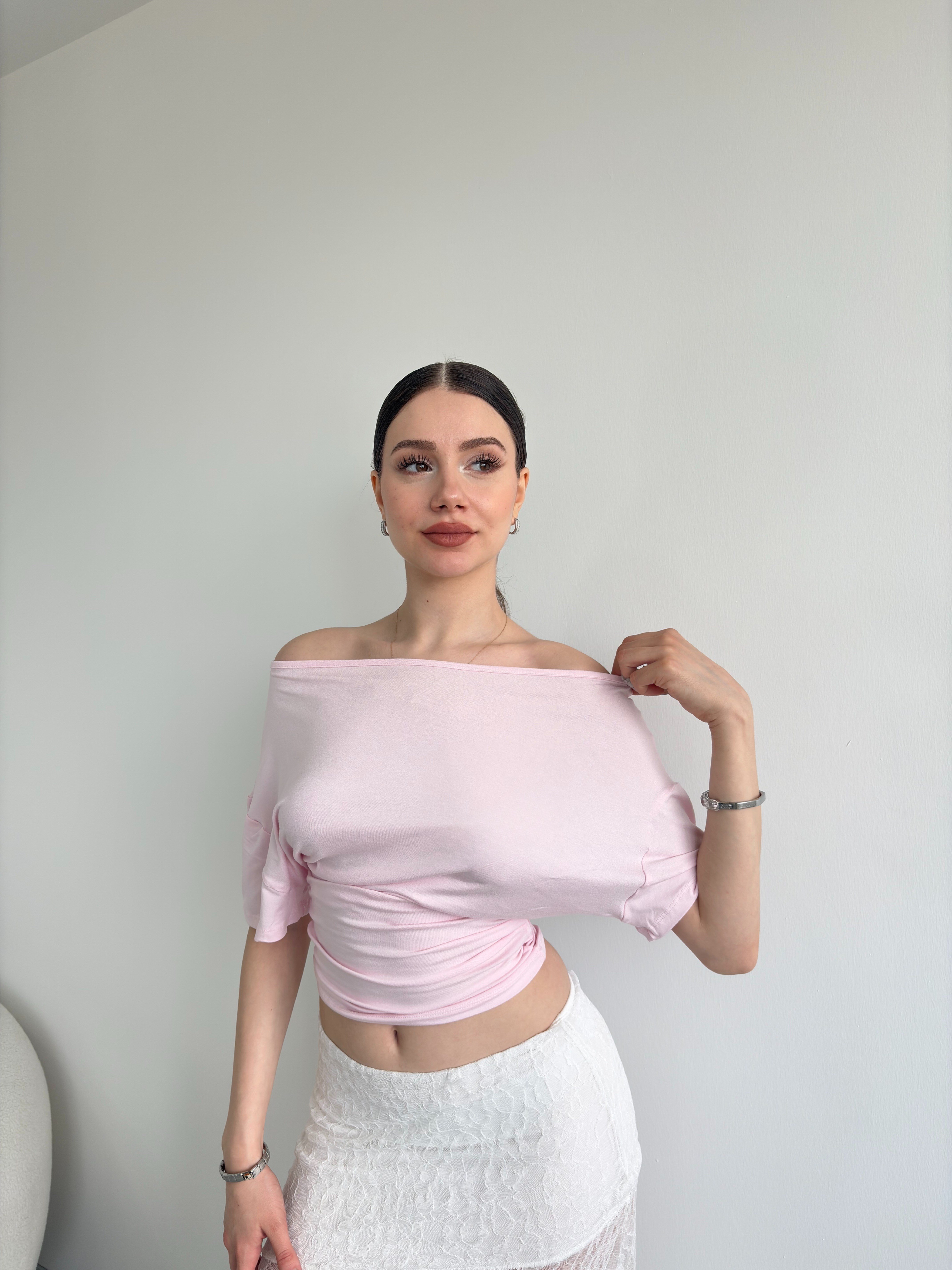 Bel Büzgülü Basic Tshirt