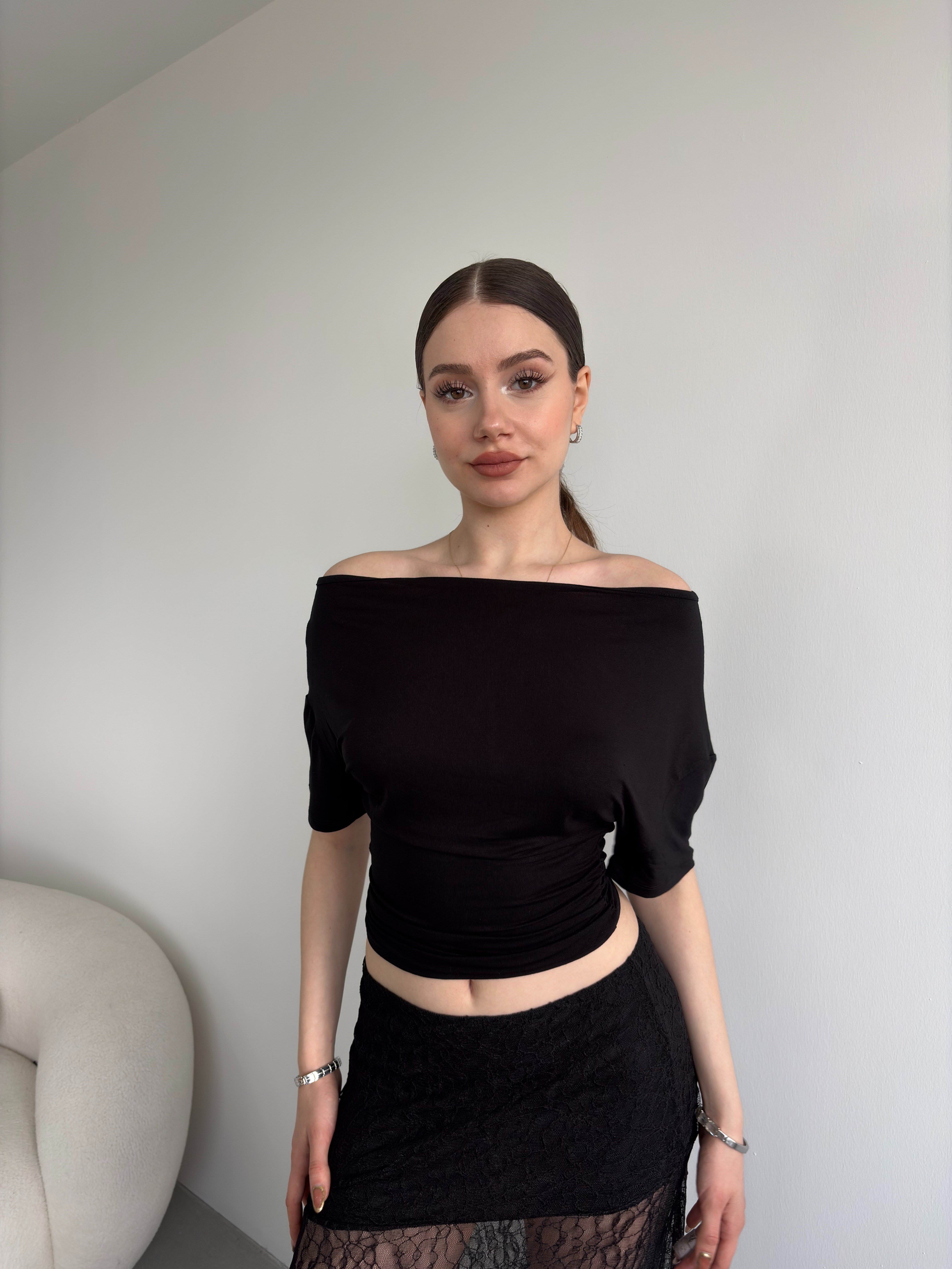 Bel Büzgülü Basic Tshirt