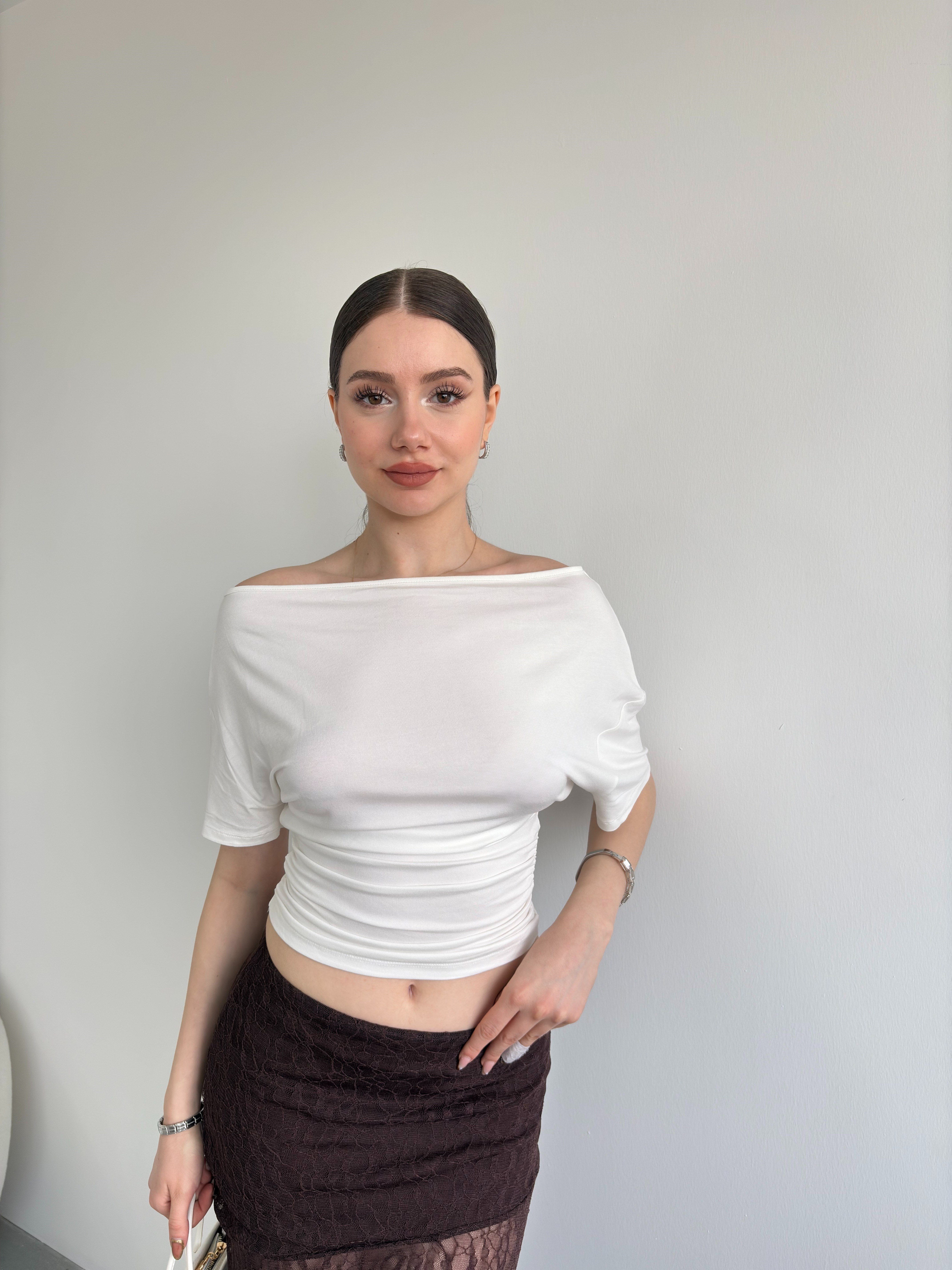 Bel Büzgülü Basic Tshirt