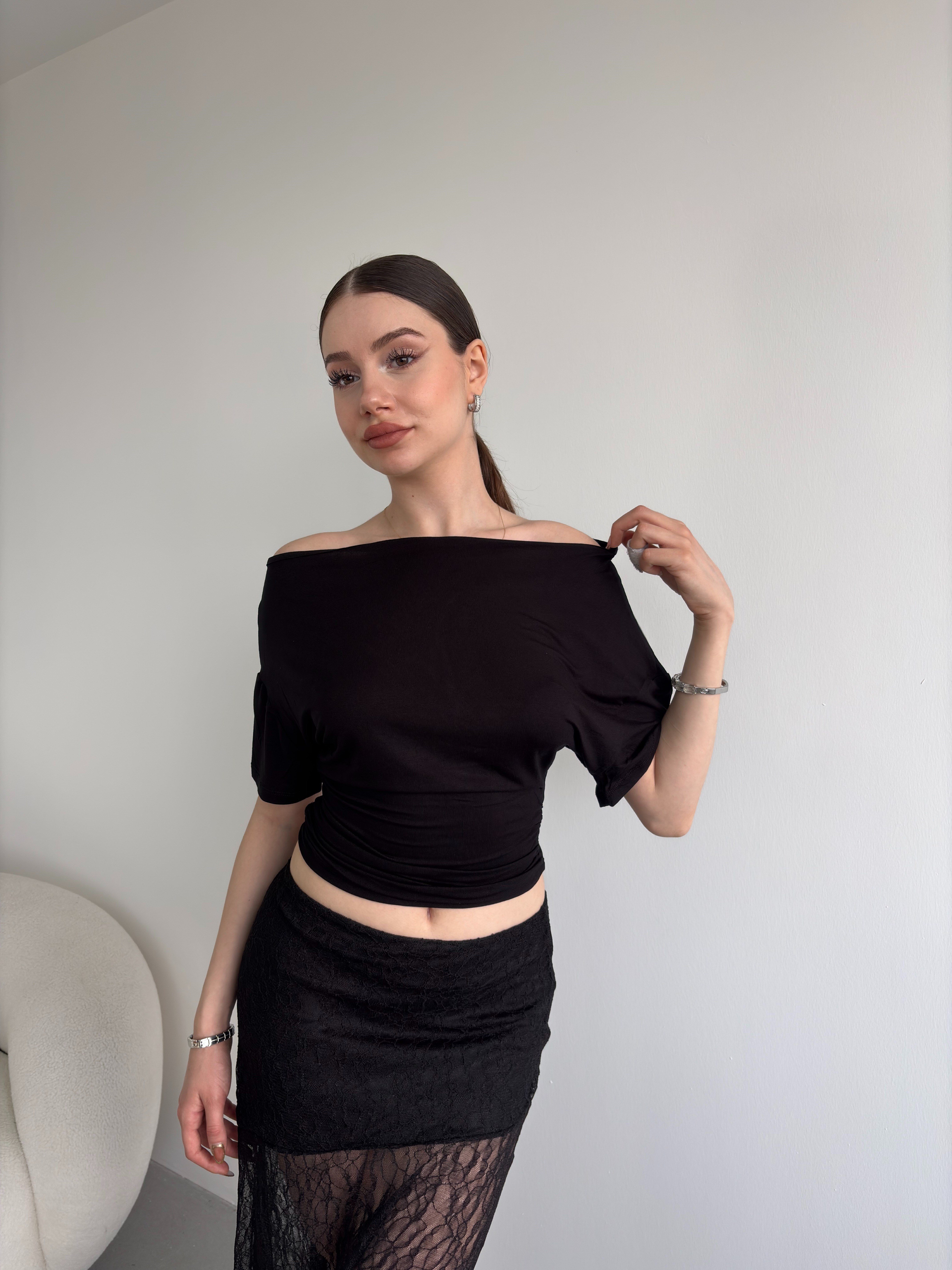 Bel Büzgülü Basic Tshirt