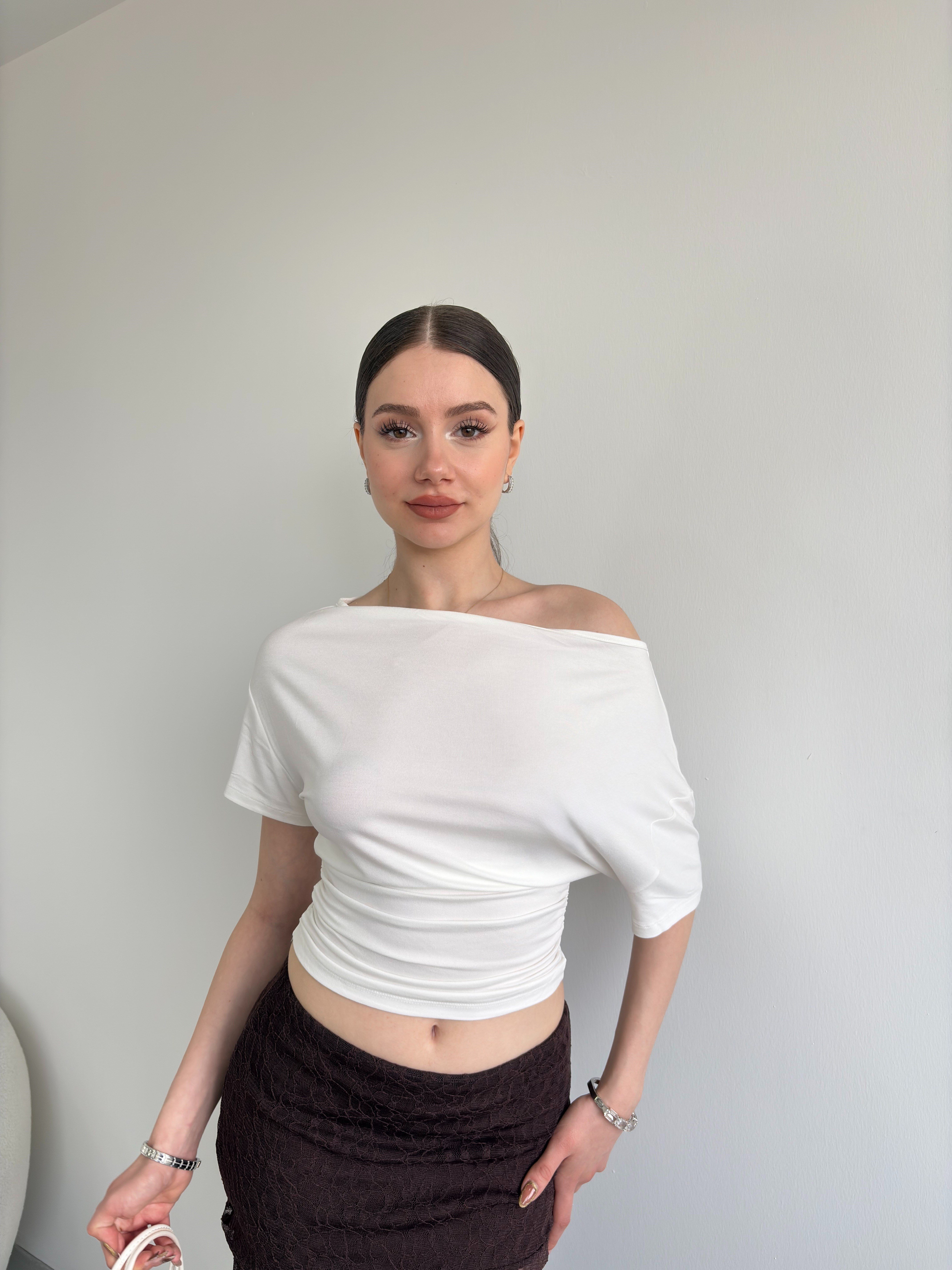 Bel Büzgülü Basic Tshirt