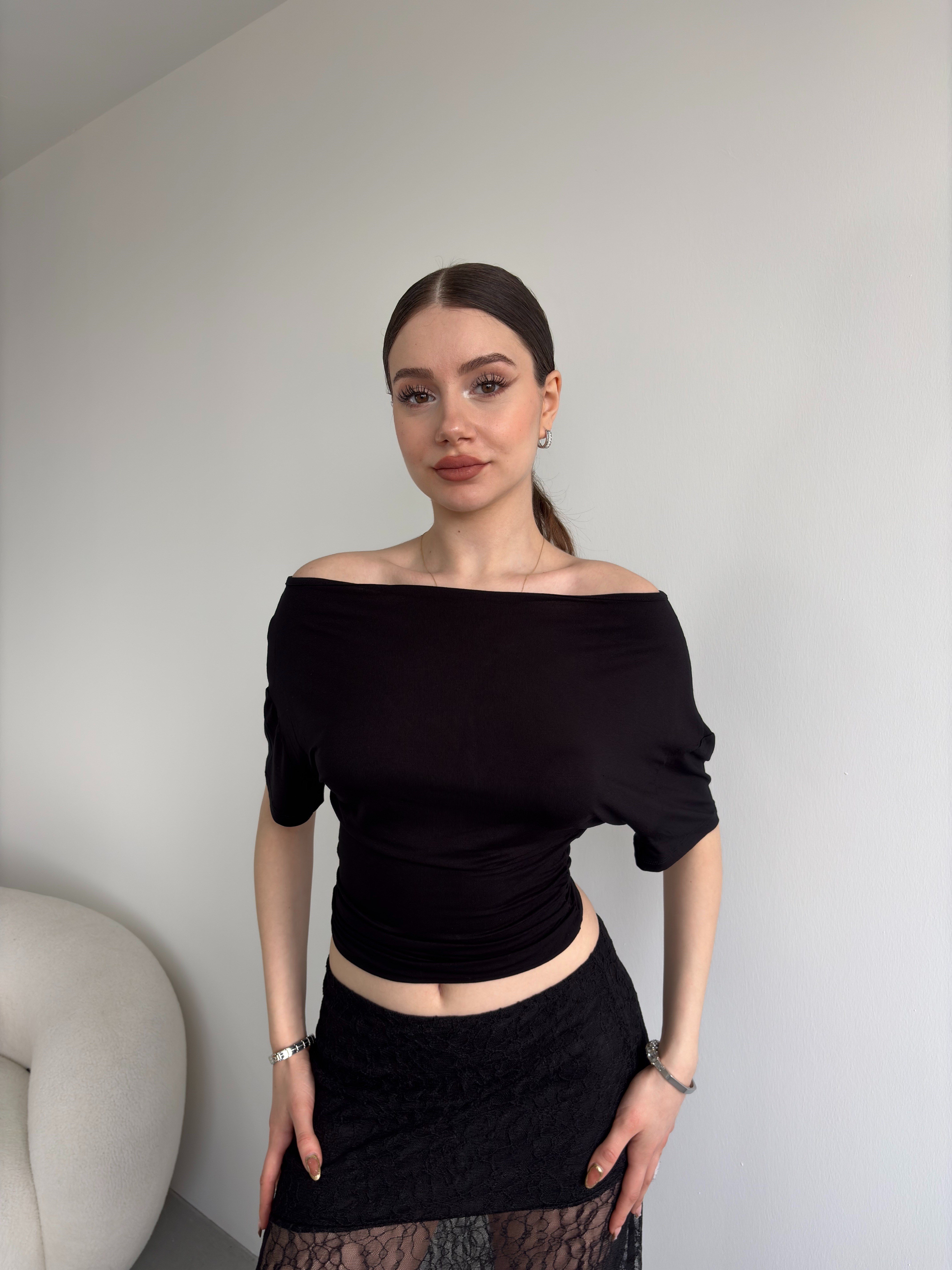 Bel Büzgülü Basic Tshirt