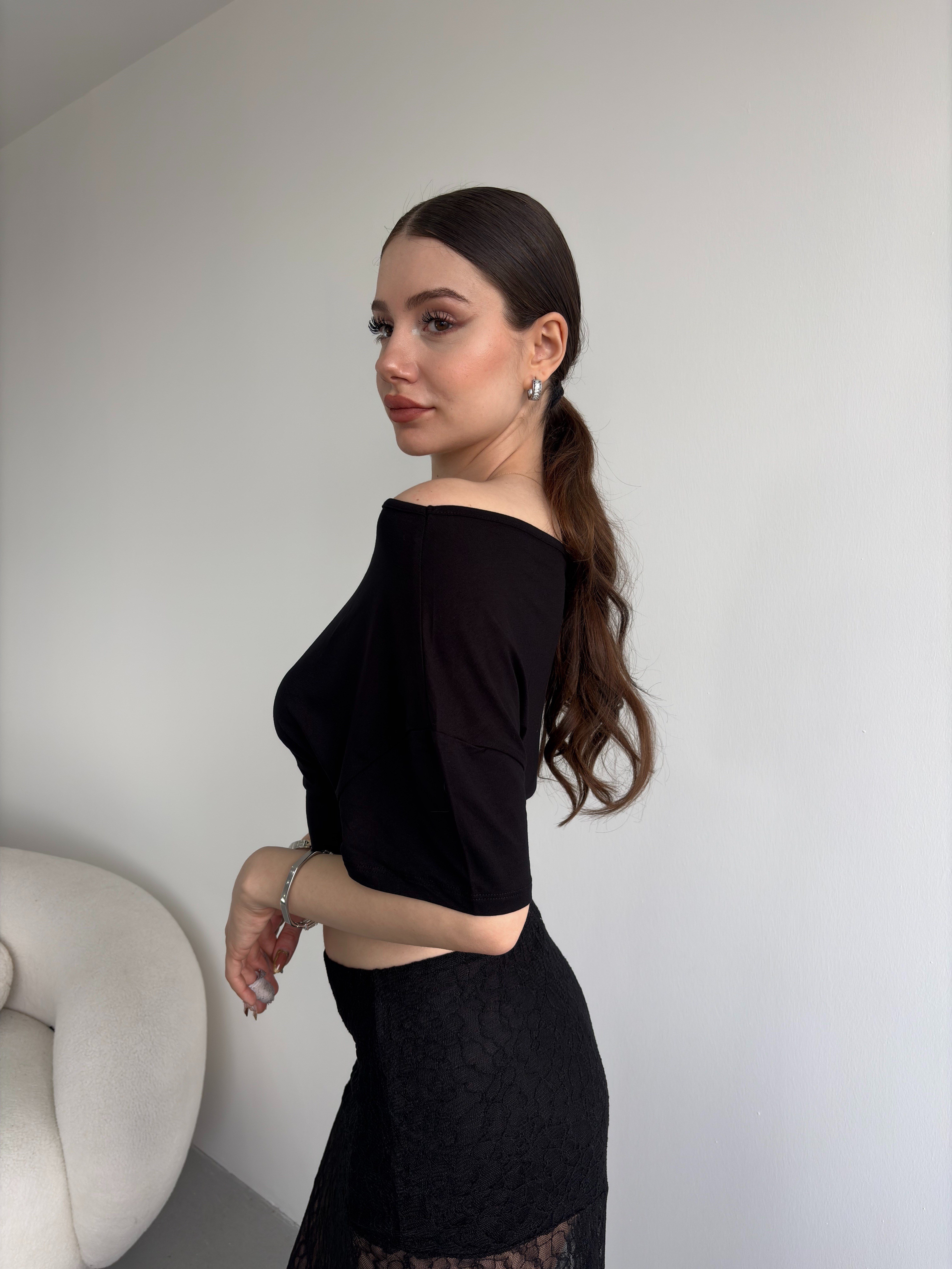 Bel Büzgülü Basic Tshirt