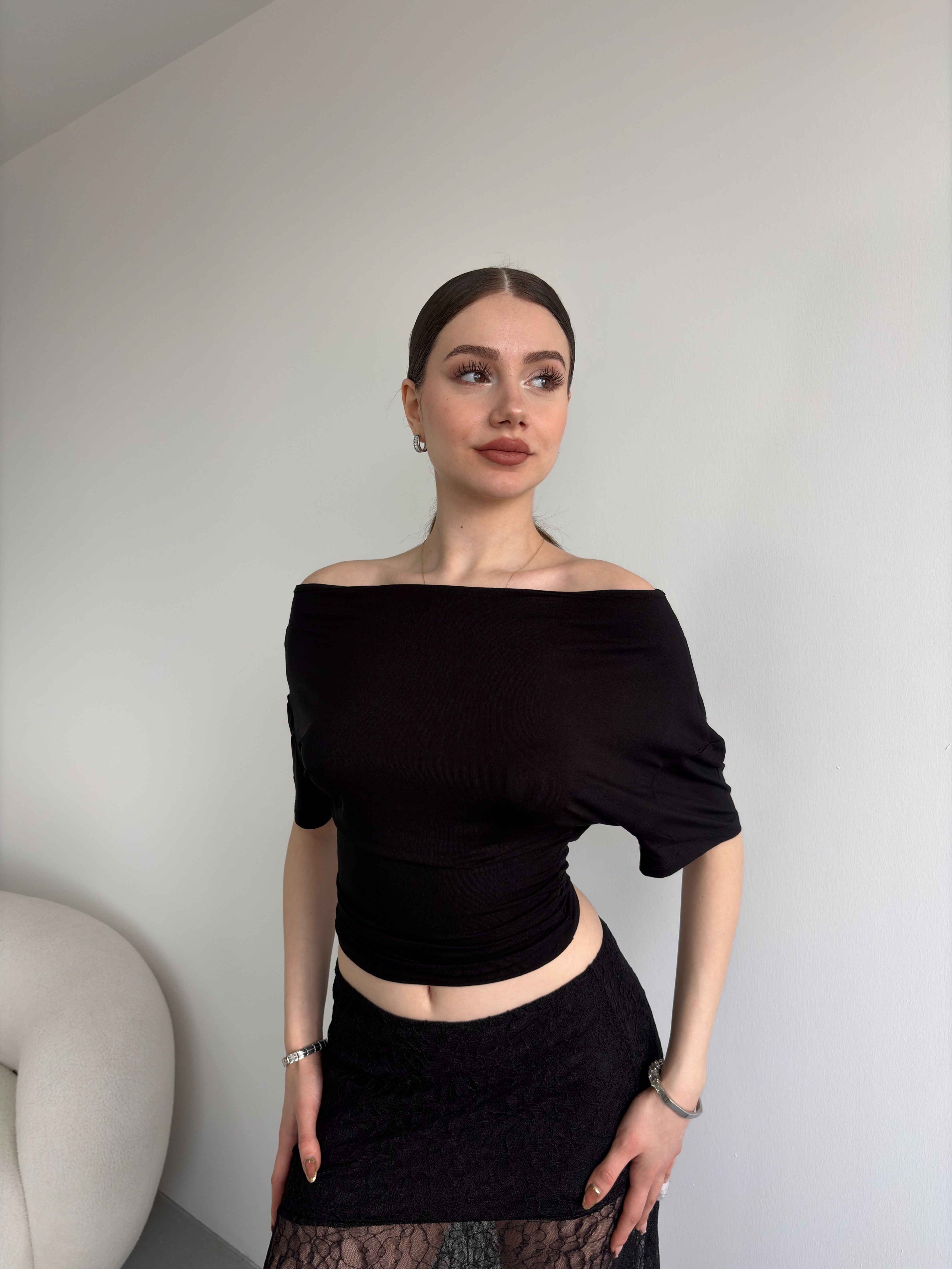 Bel Büzgülü Basic Tshirt