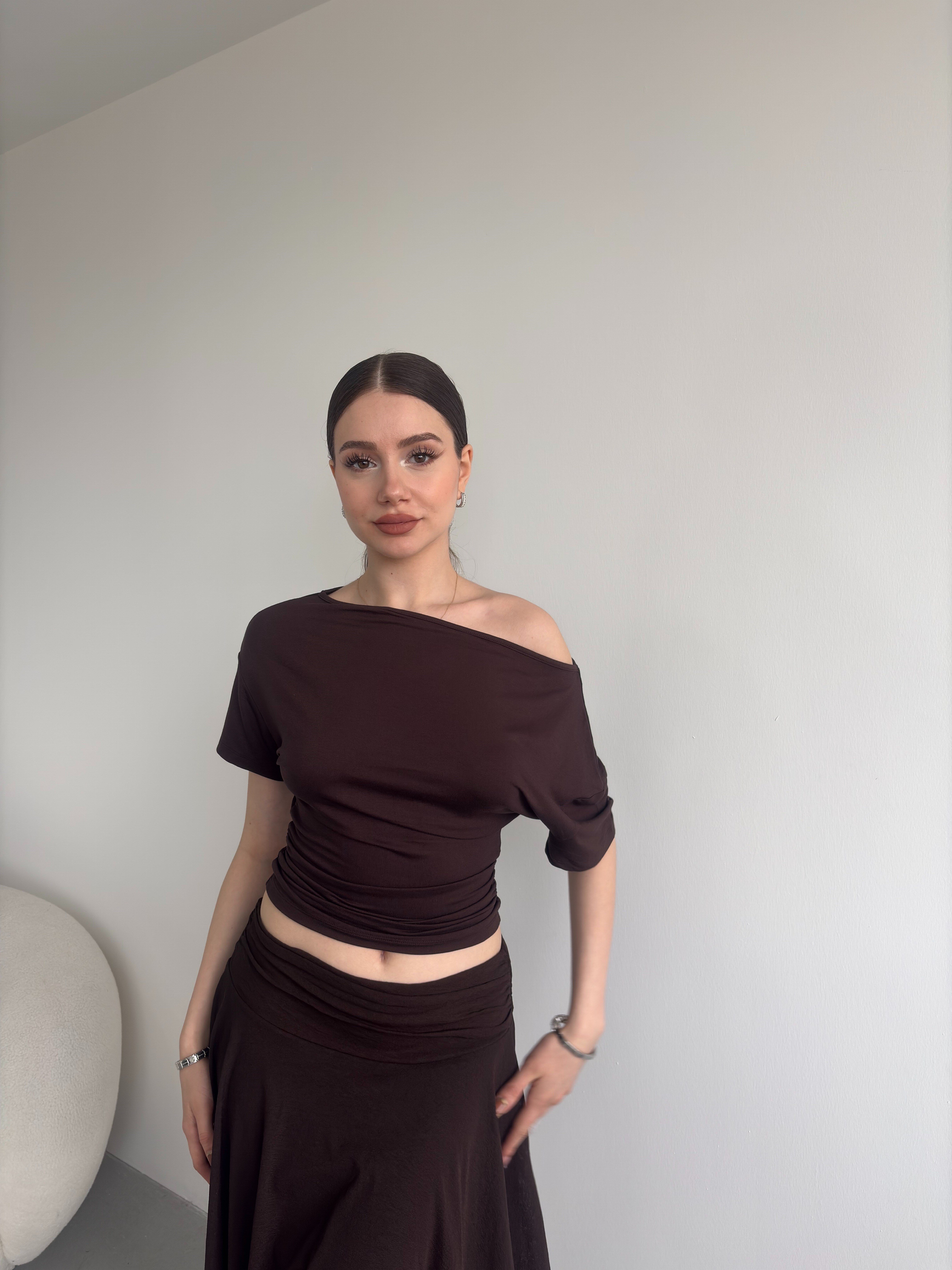 Bel Büzgülü Basic Tshirt