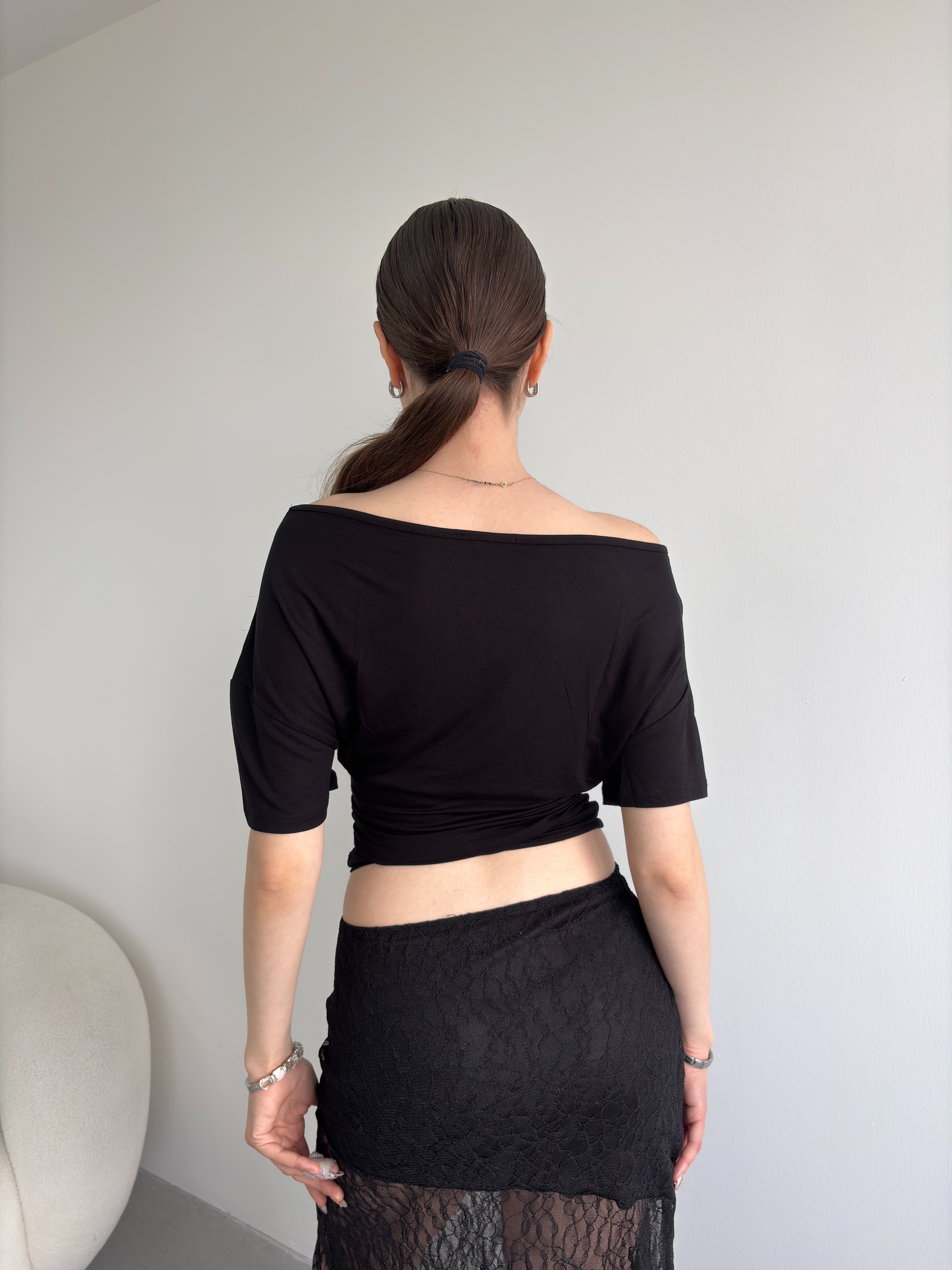 Bel Büzgülü Basic Tshirt