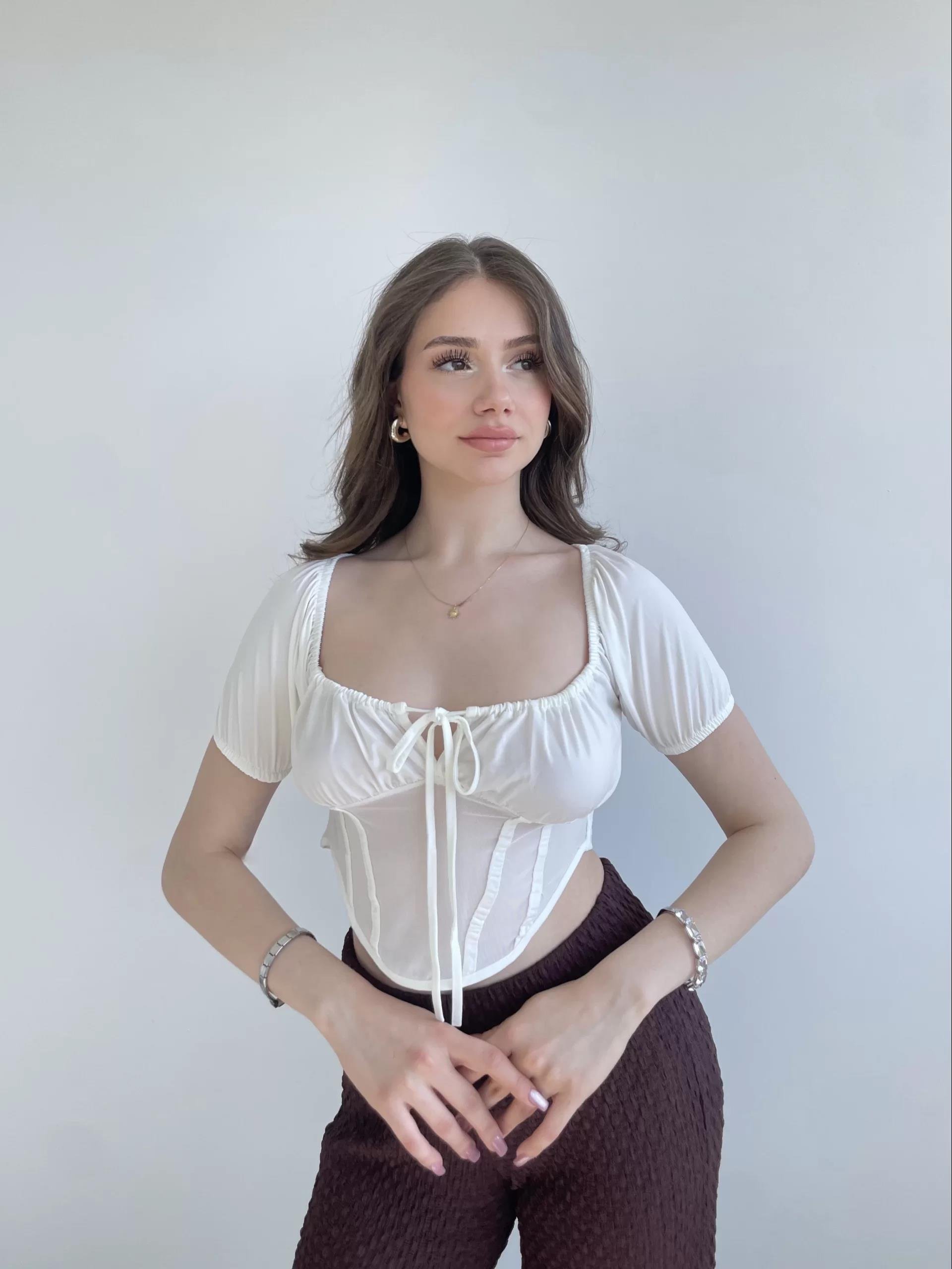 Bel Detay Balon Kol Crop