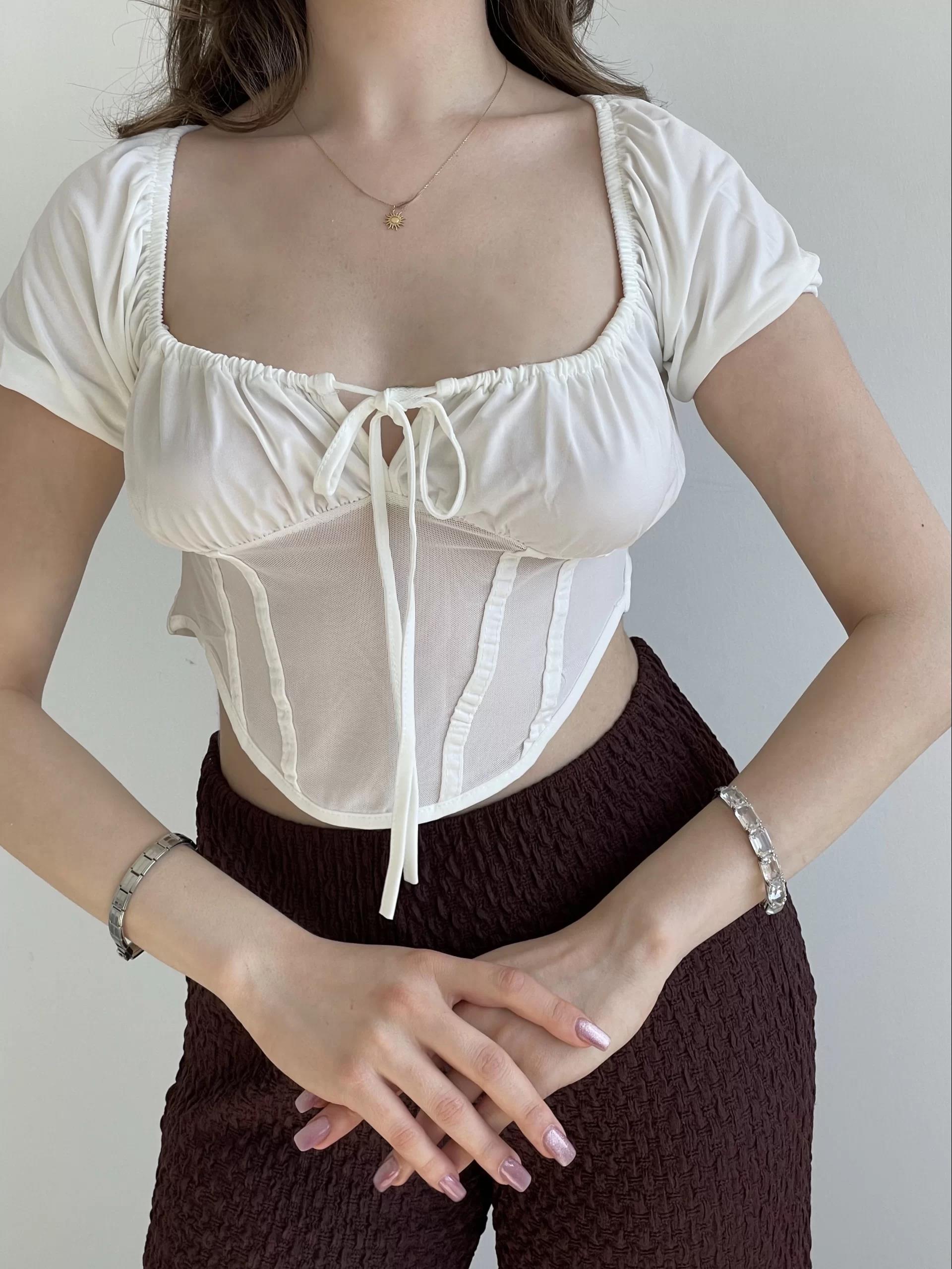 Bel Detay Balon Kol Crop