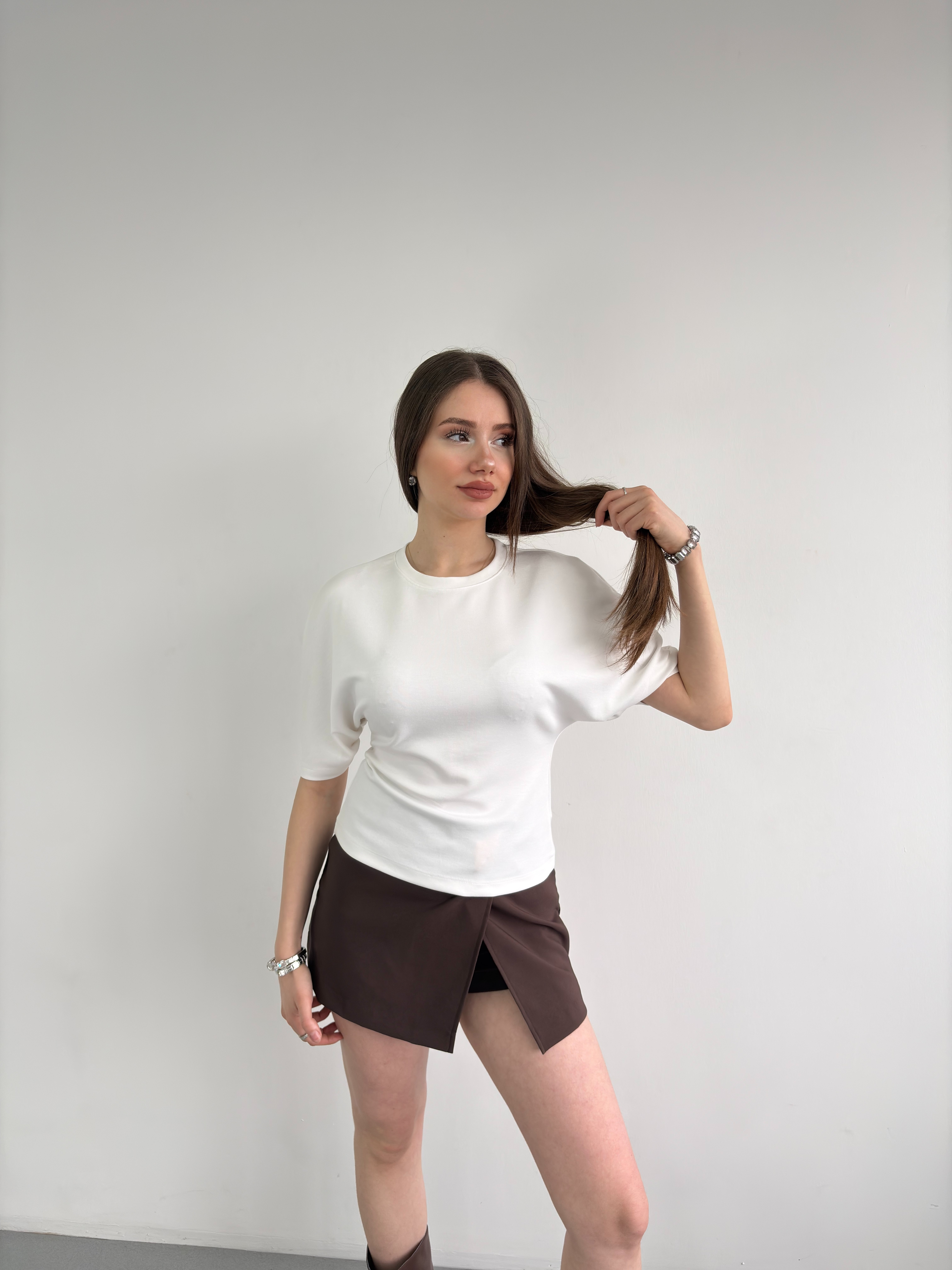 Bel Oturtmalı Basic Tshirt