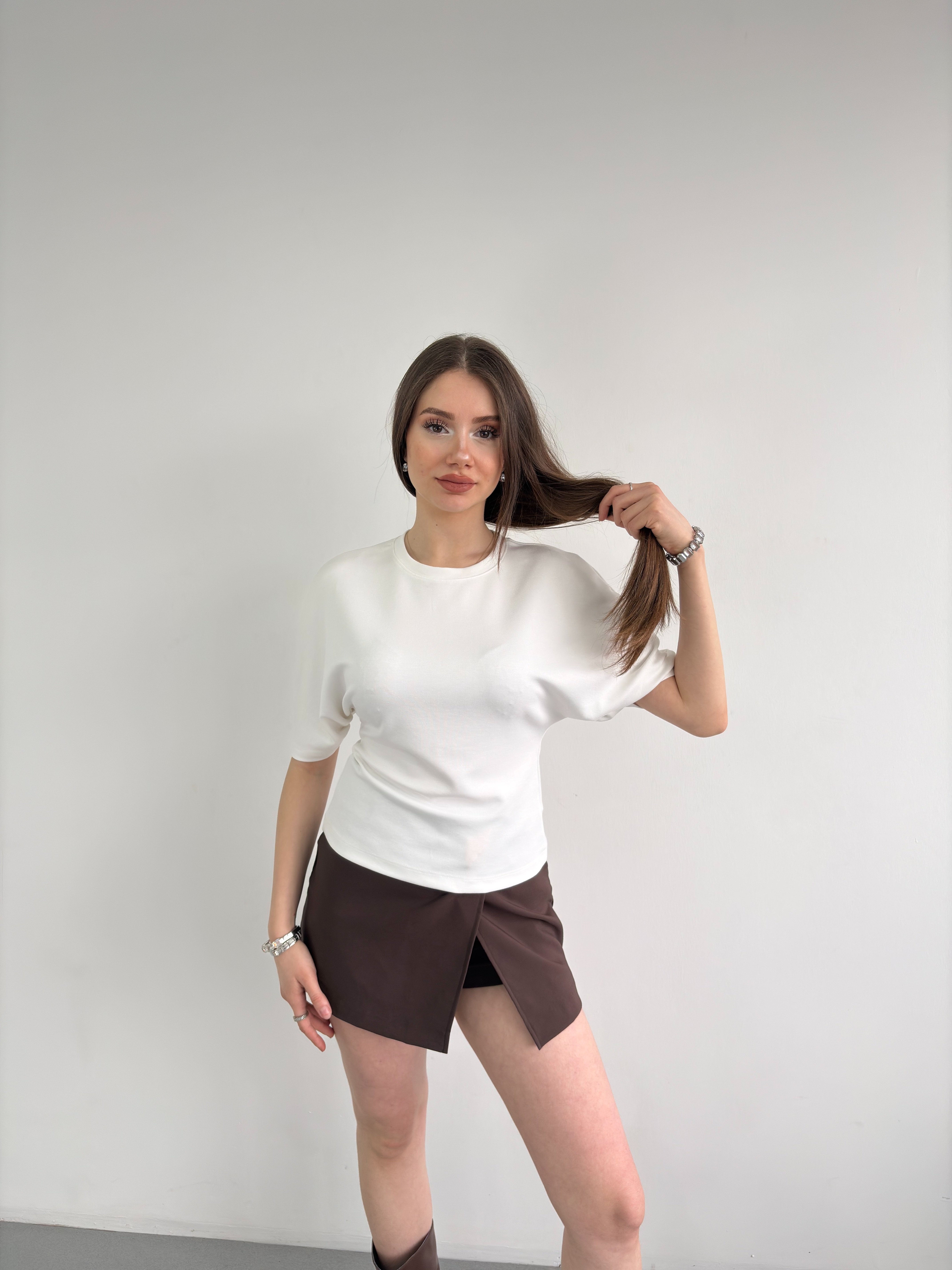 Bel Oturtmalı Basic Tshirt
