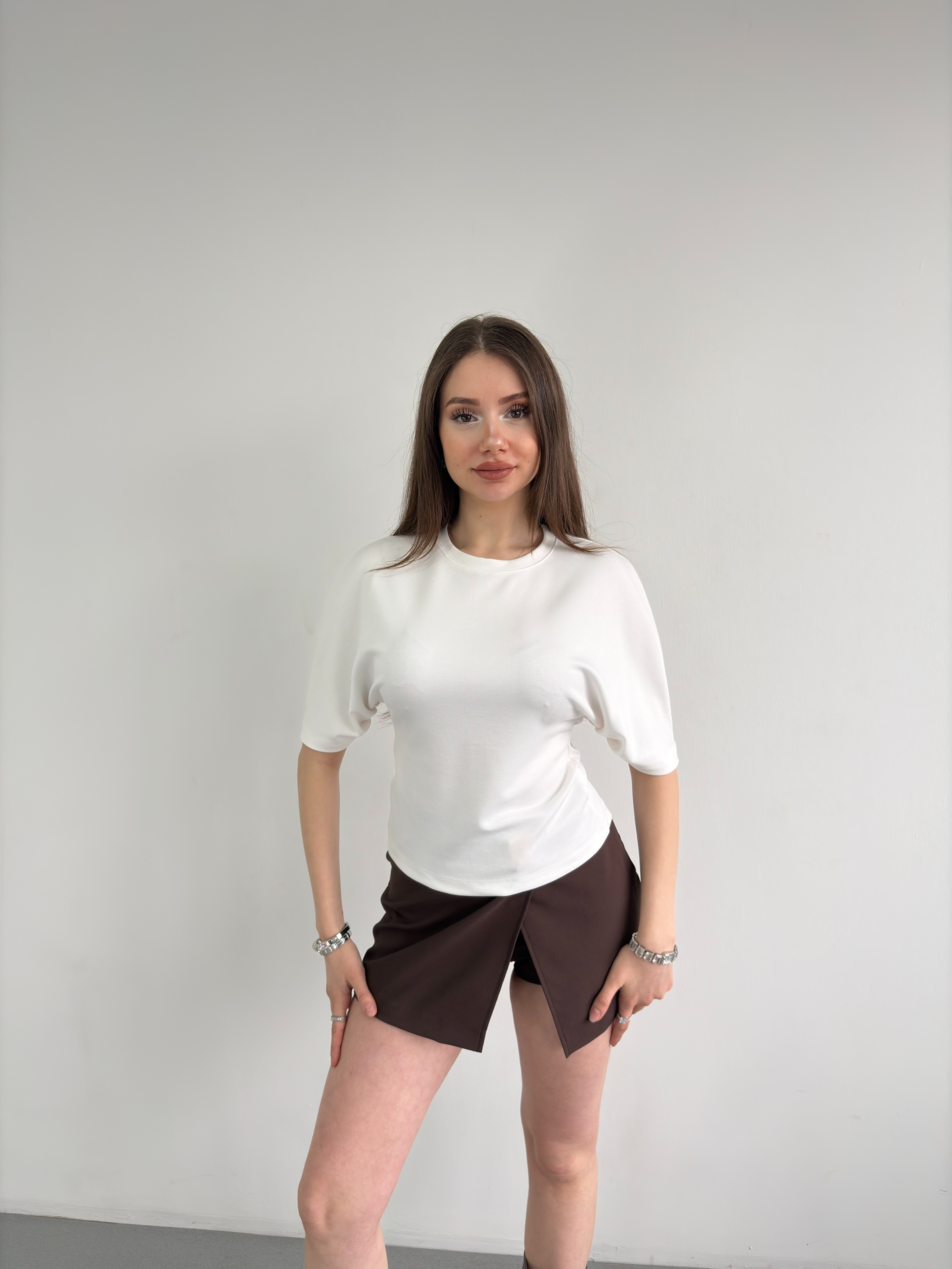 Bel Oturtmalı Basic Tshirt