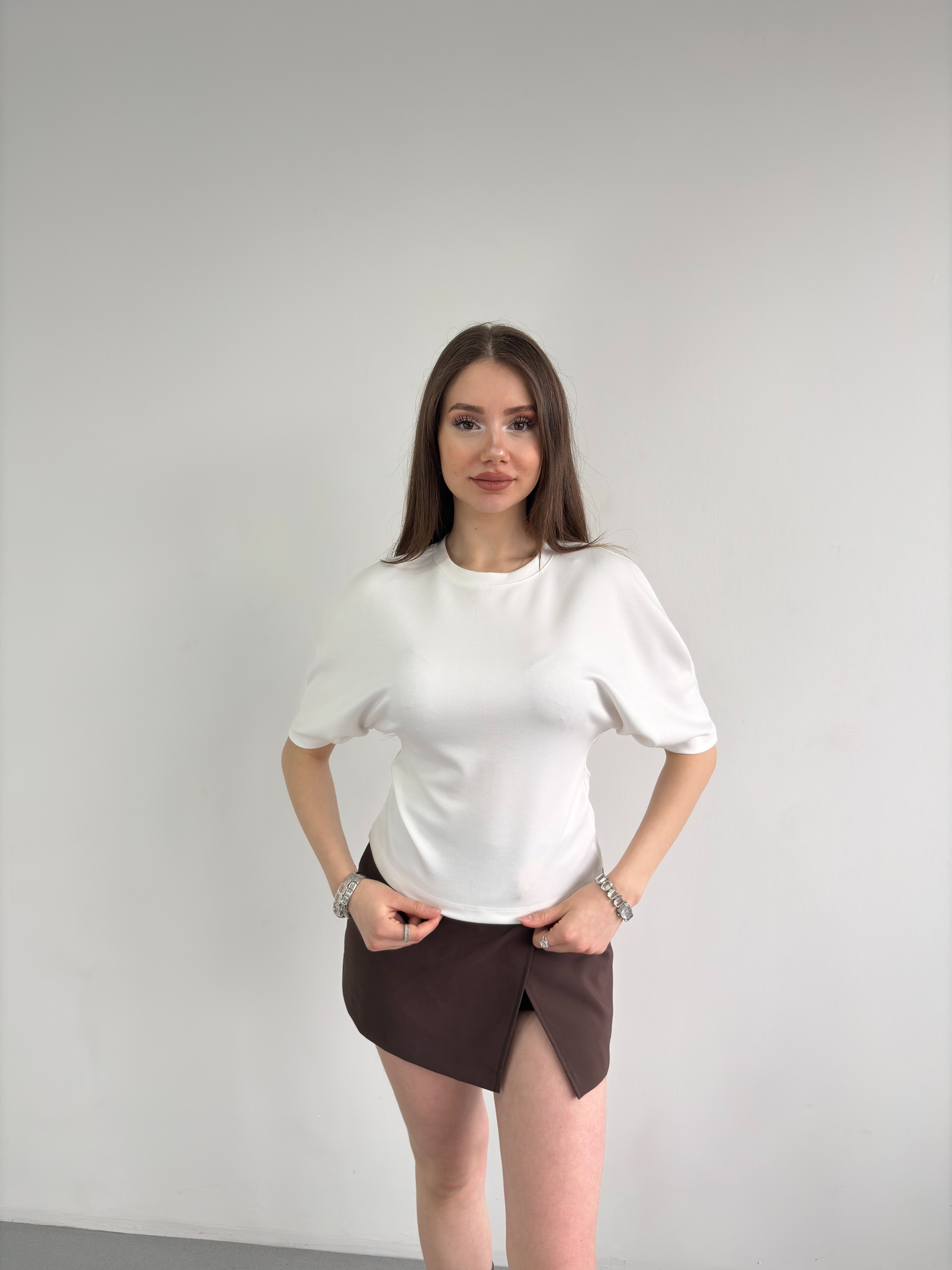 Bel Oturtmalı Basic Tshirt