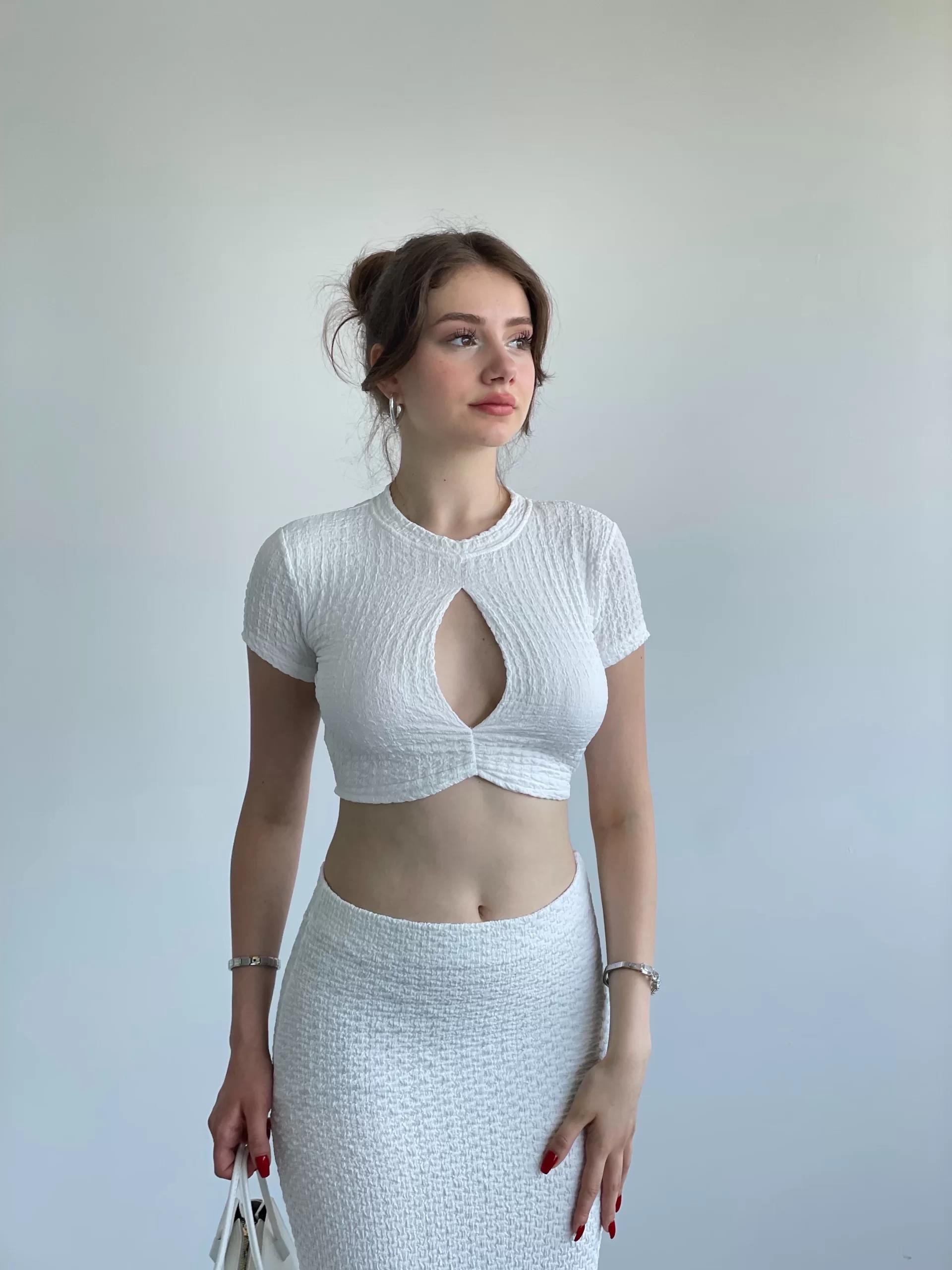 Bubble Dekolteli Crop