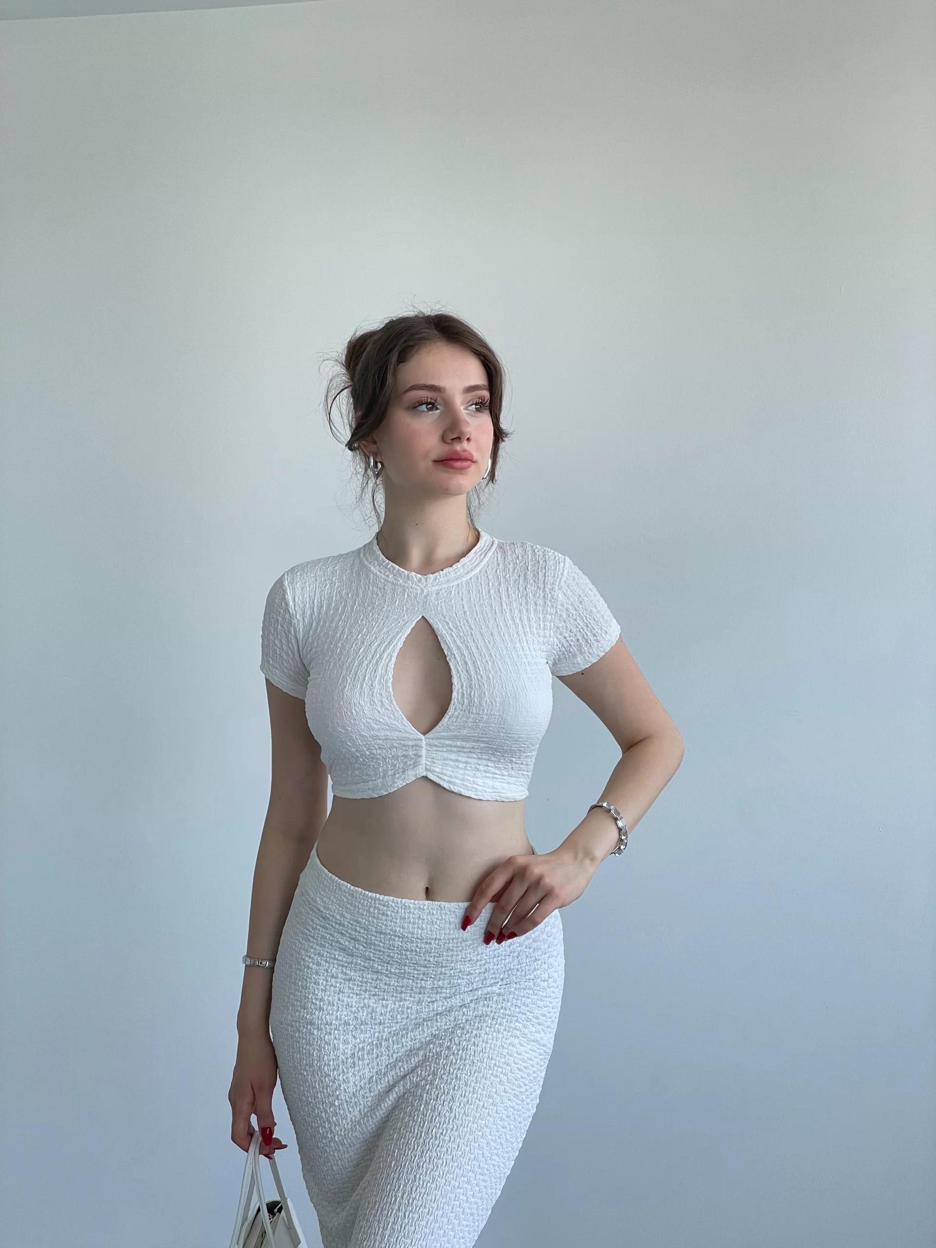 Bubble Dekolteli Crop