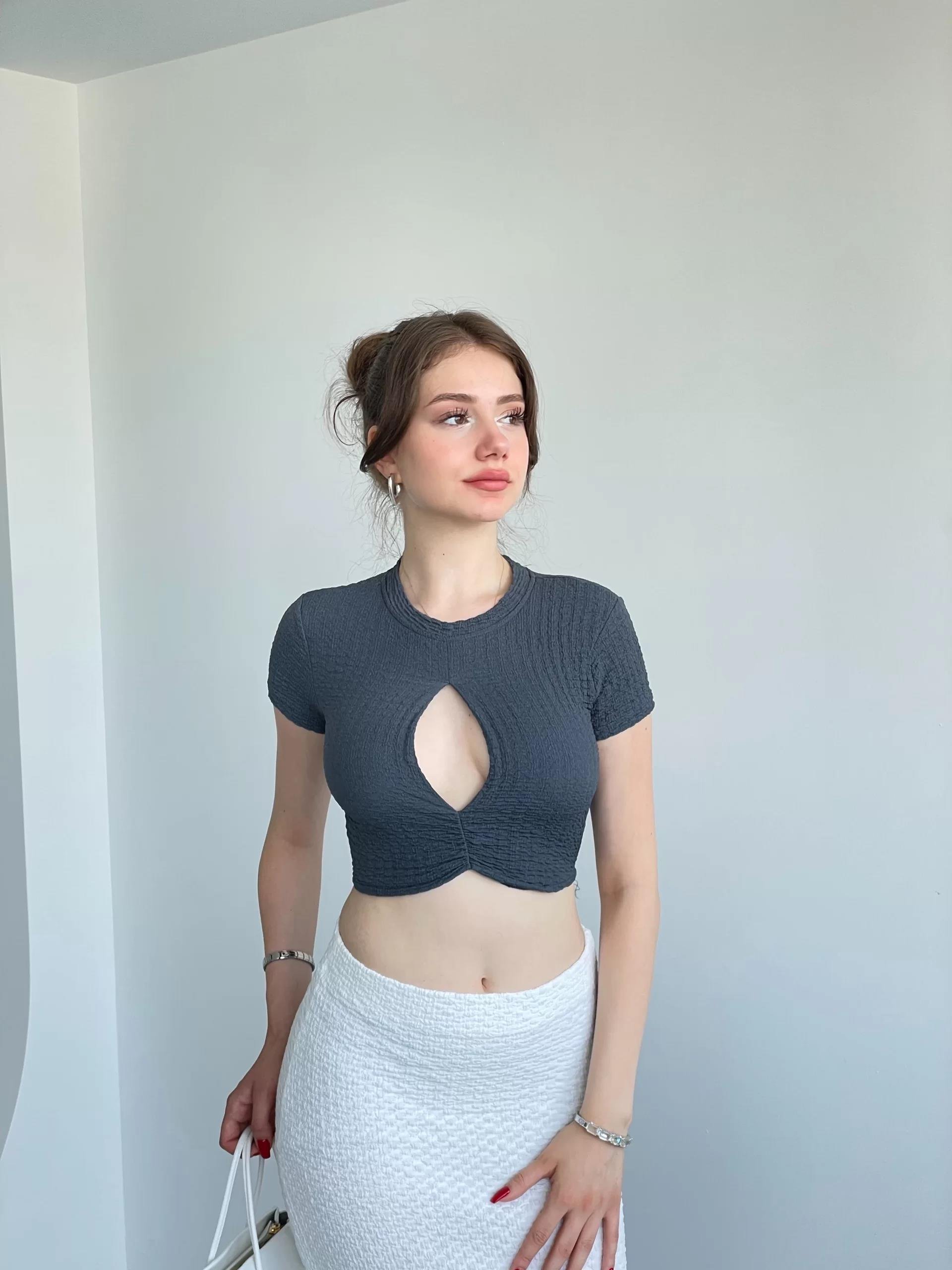 Bubble Dekolteli Crop