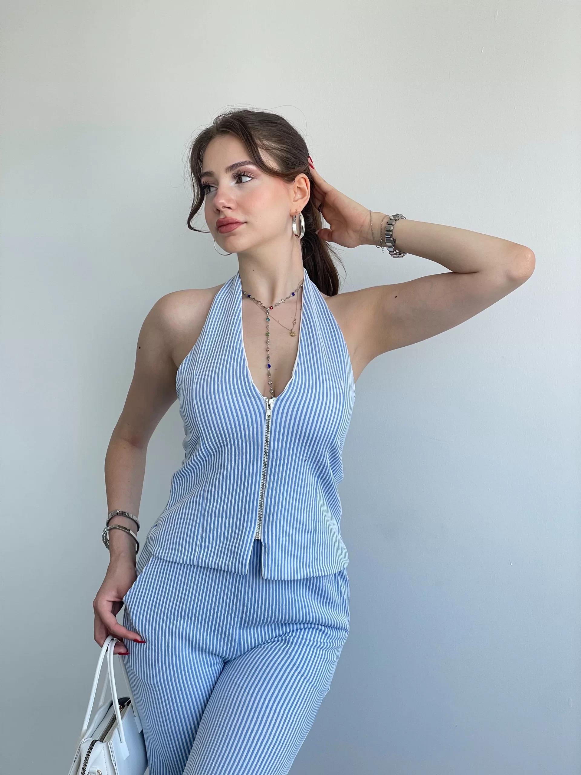 Çizgili Halter Takım