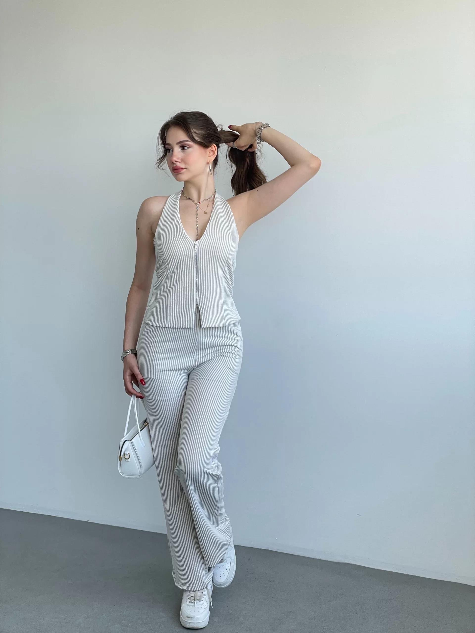 Çizgili Halter Takım