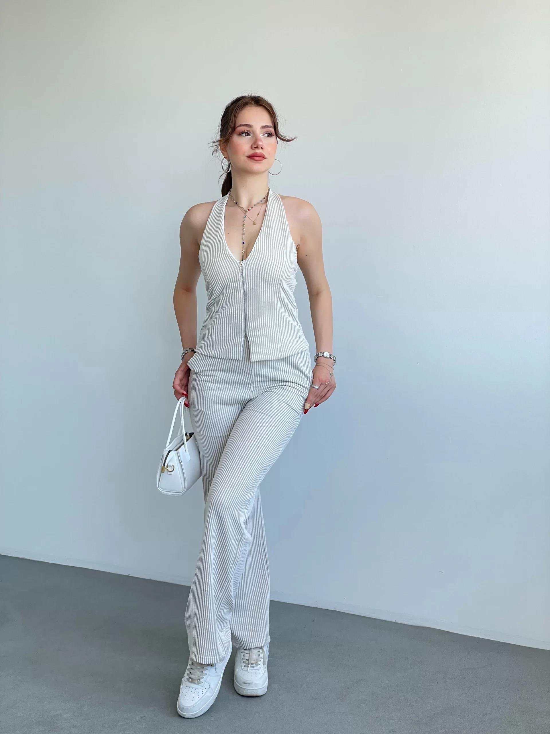 Çizgili Halter Takım