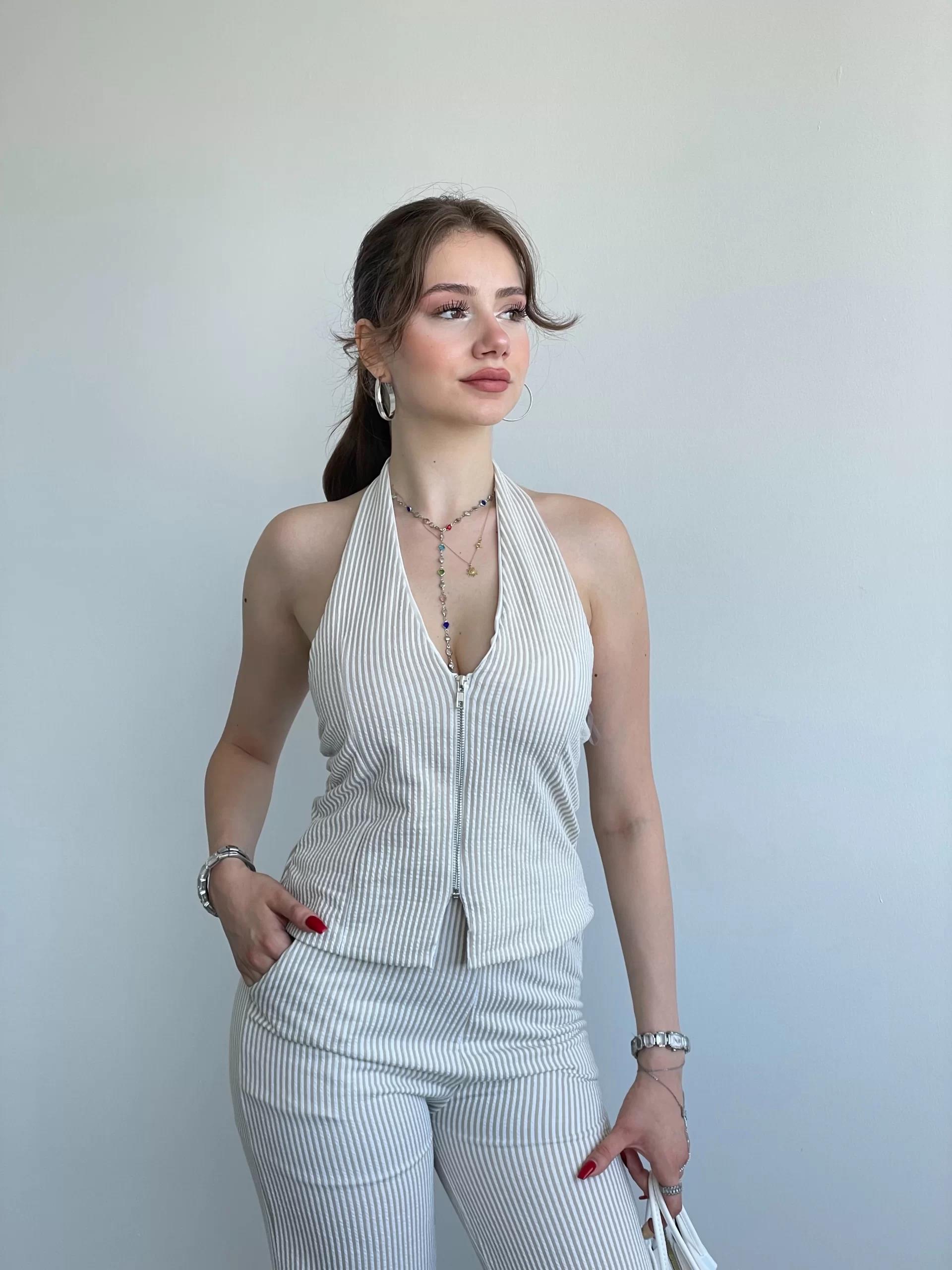 Çizgili Halter Takım