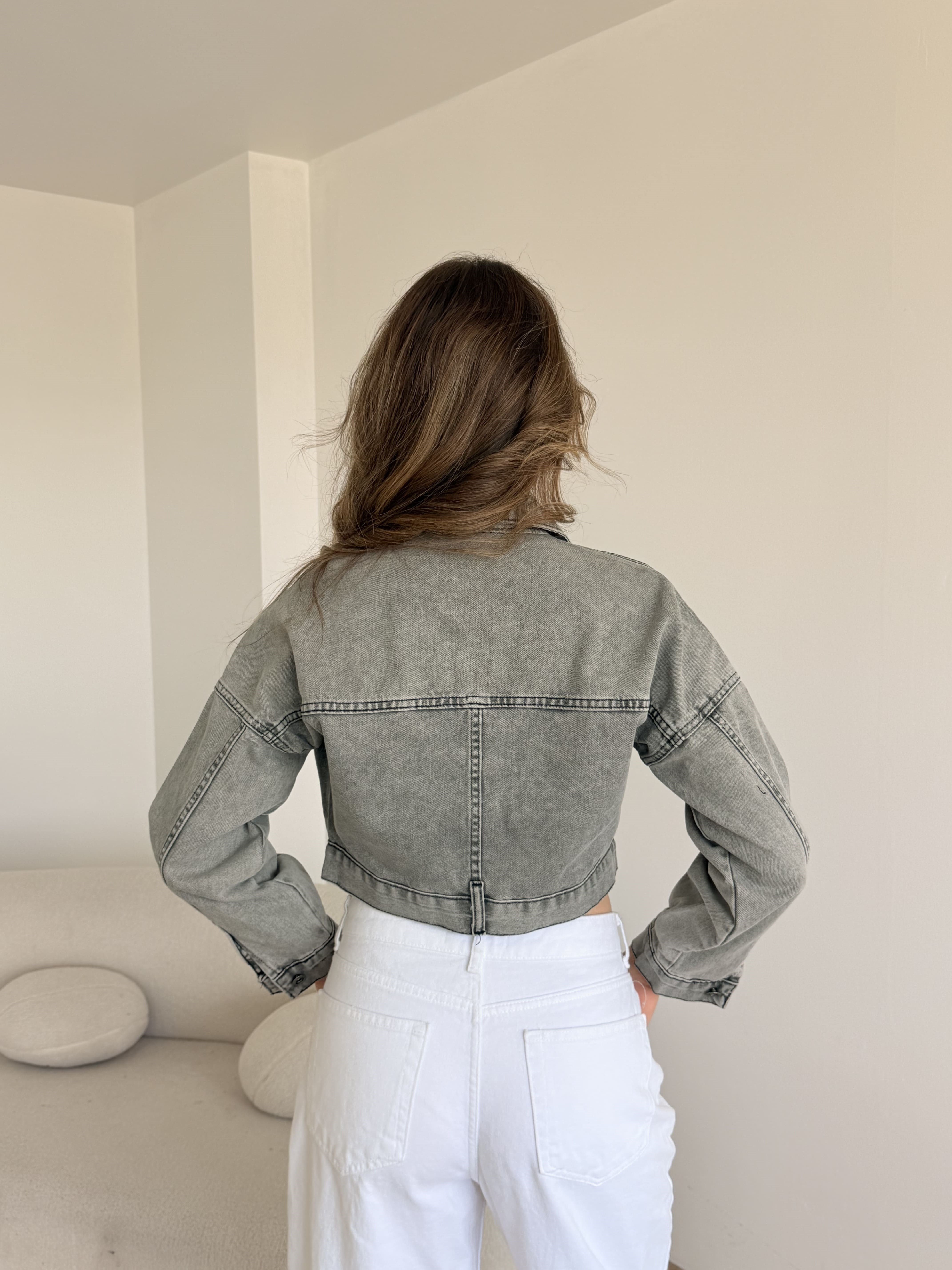 Crop Denim Ceket