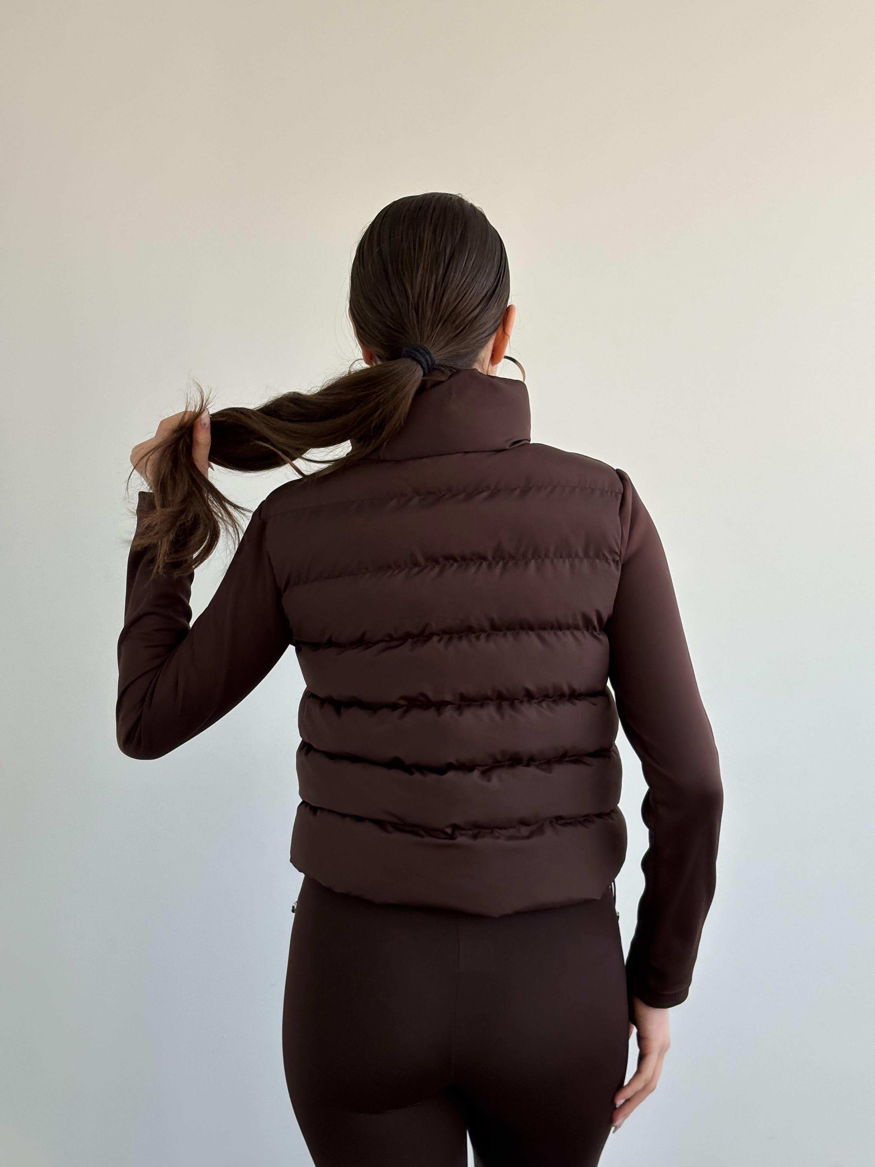 Crop Fermuarlı Şişme Mont