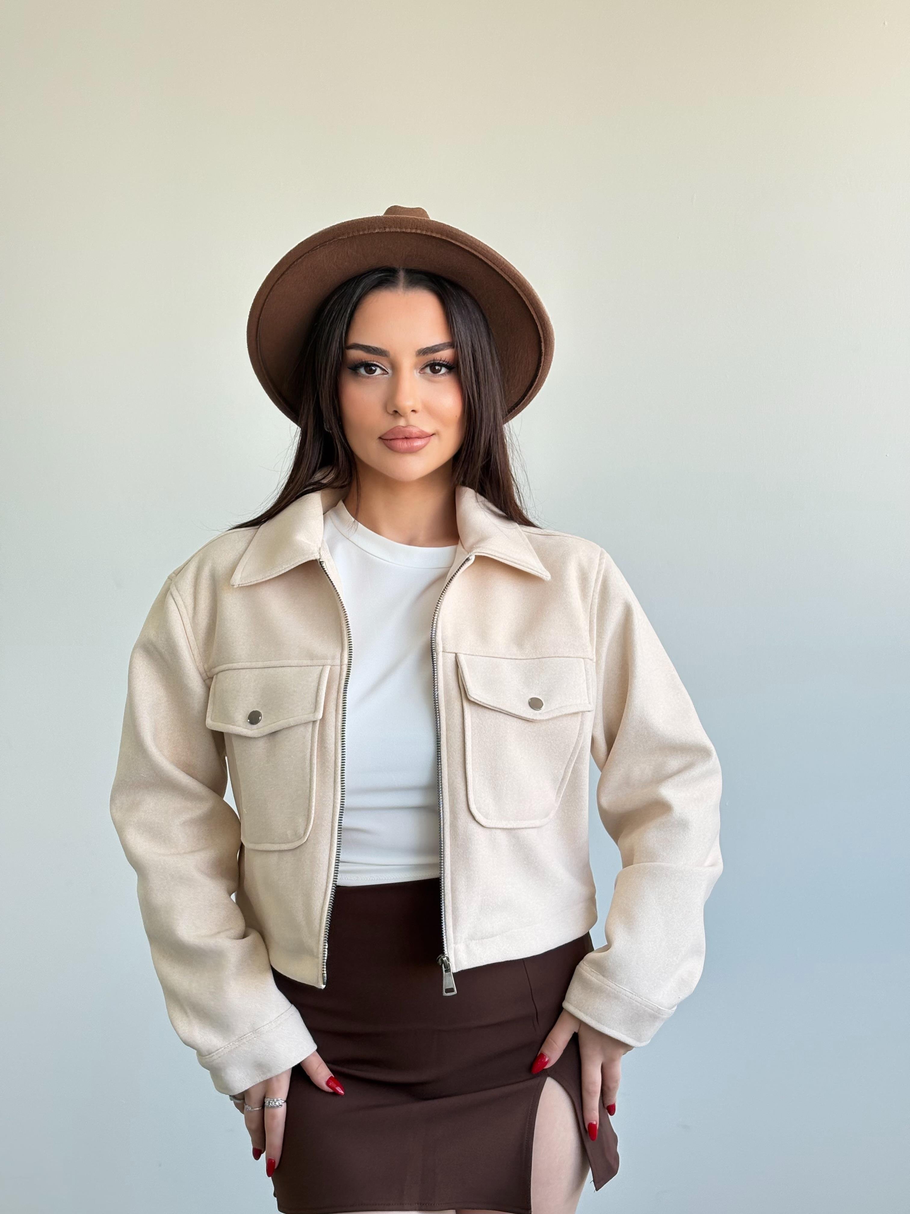 Crop Kesim Cepli Ceket