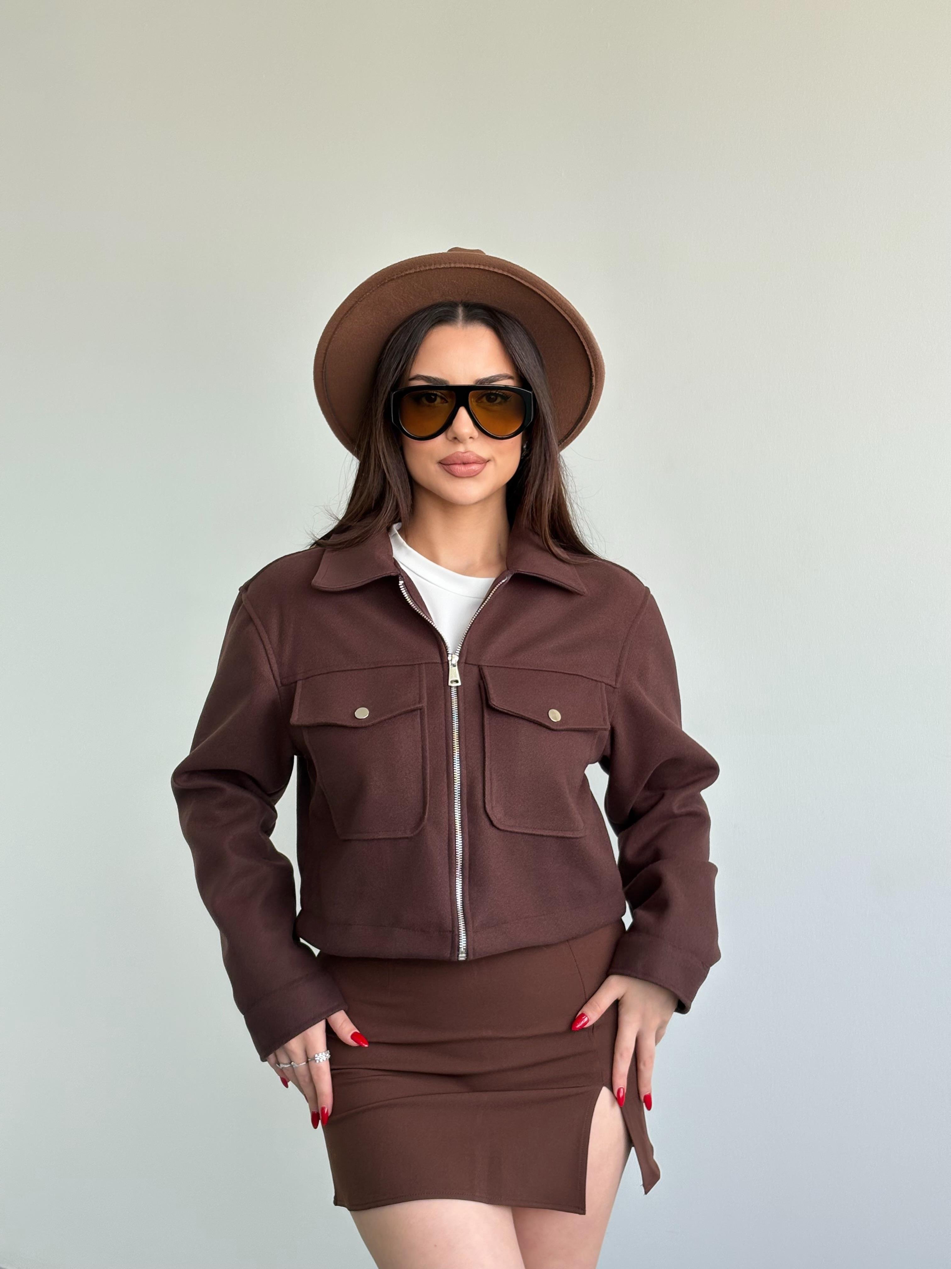 Crop Kesim Cepli Ceket